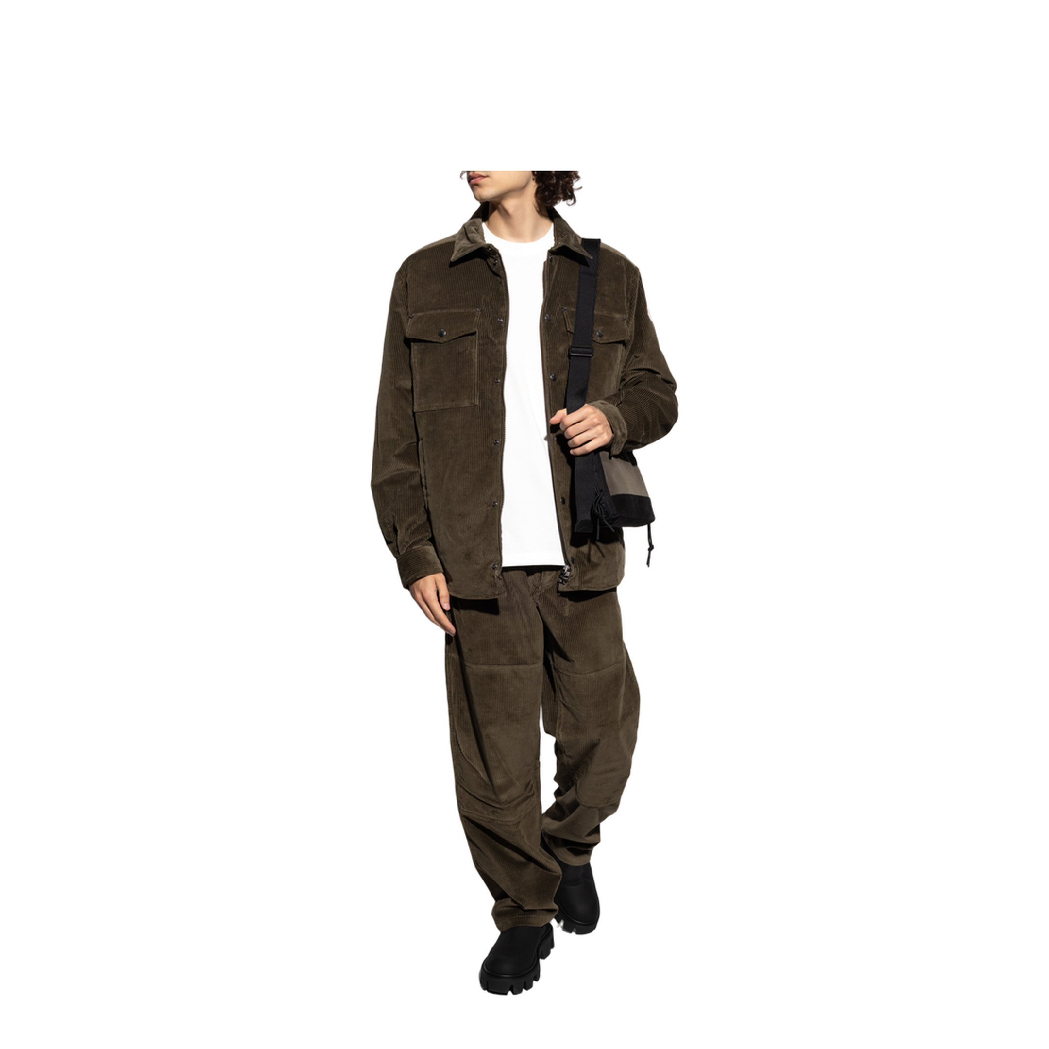 Brown Ambroisie Corduroy Down Shirt Jacket