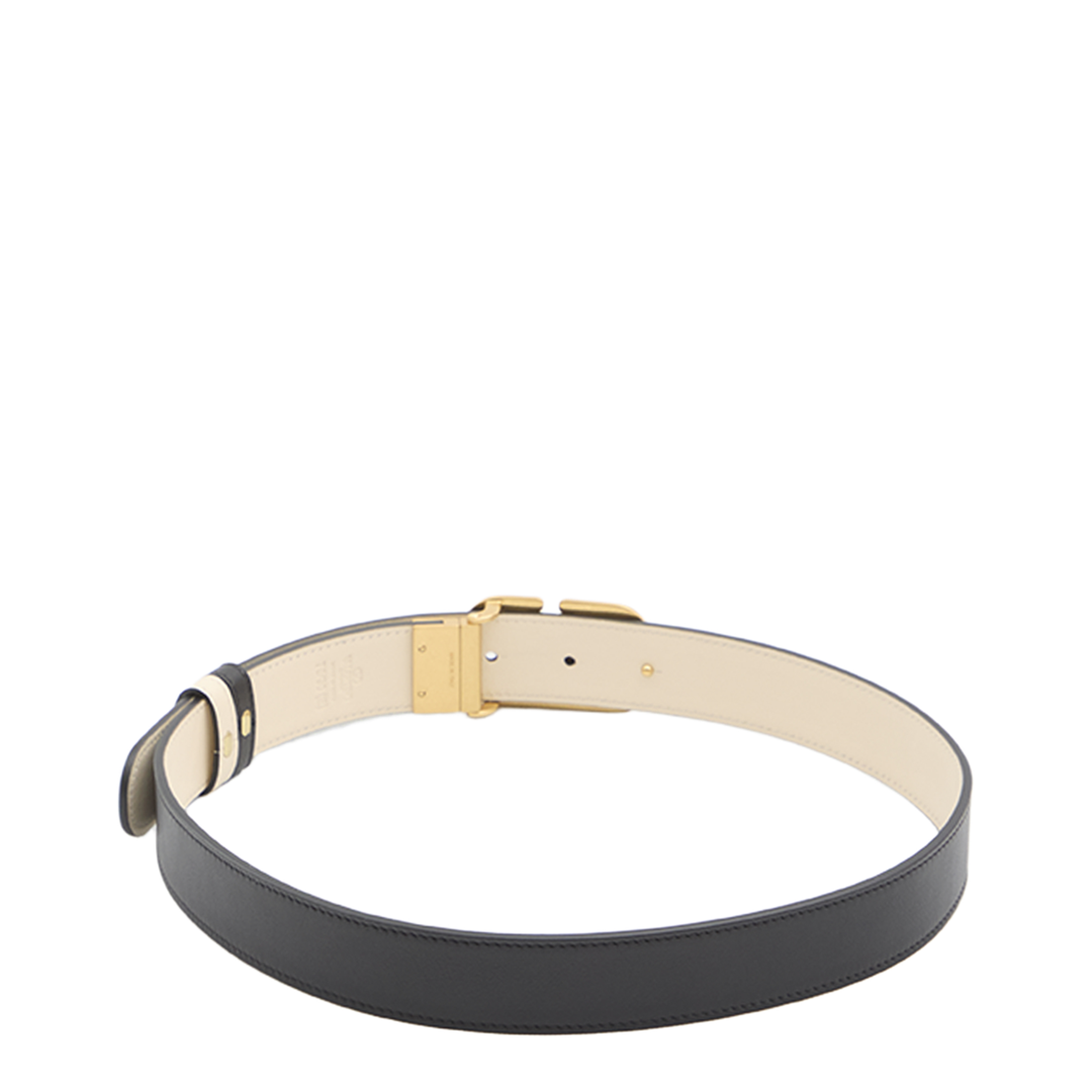 VLogo Signature Leather Belt Black