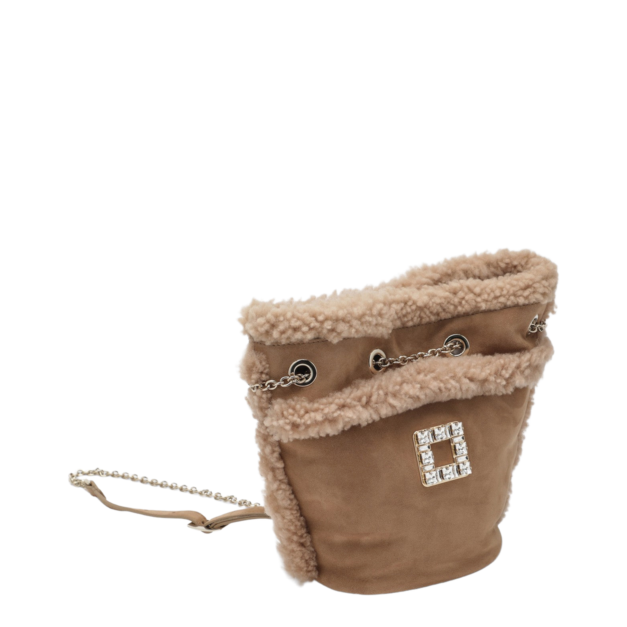 Très Vivier Backpack in Suede and Shearling Beige