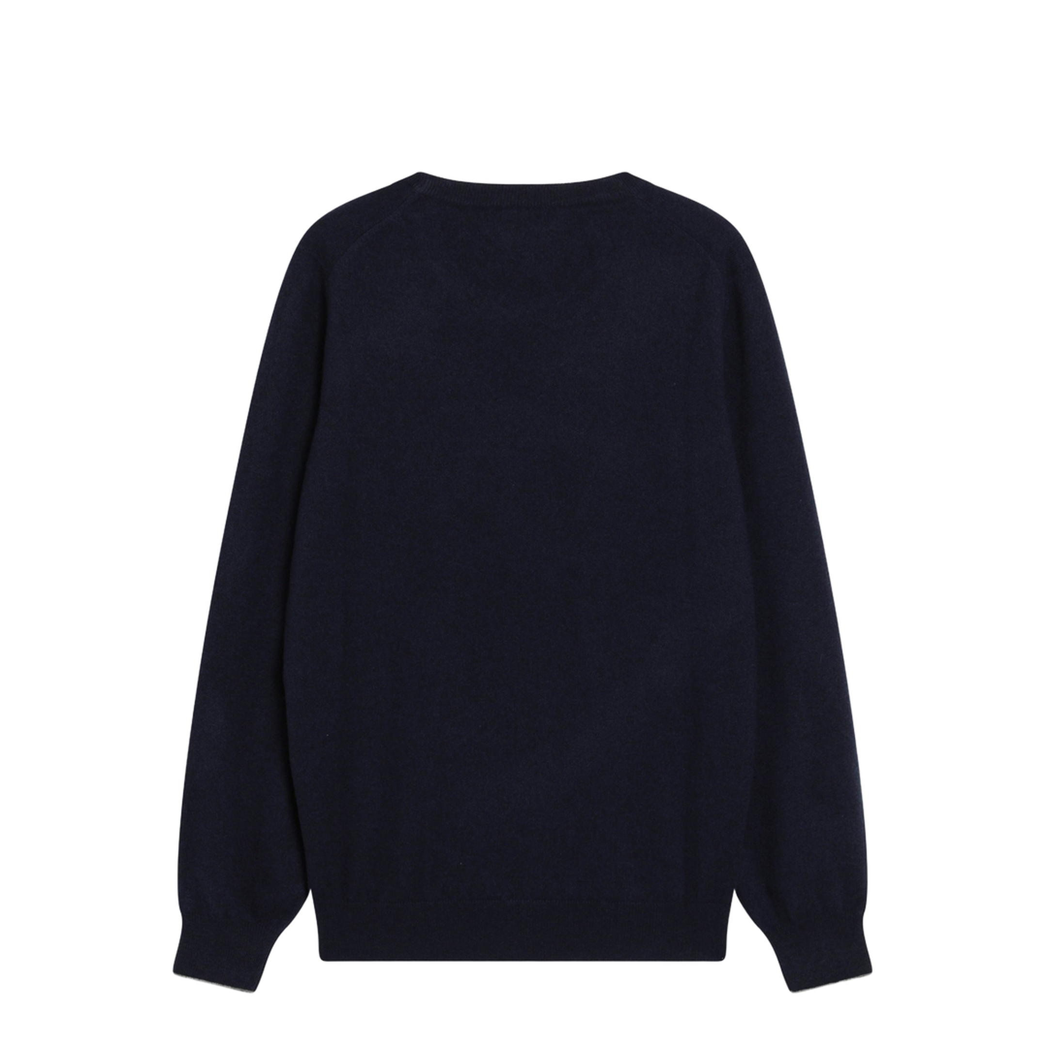 MAYFEYR - Brunello Cucinelli - Navy Blue Cashmere Crewneck Sweater With Contrast Trim - M2200100WSCW425