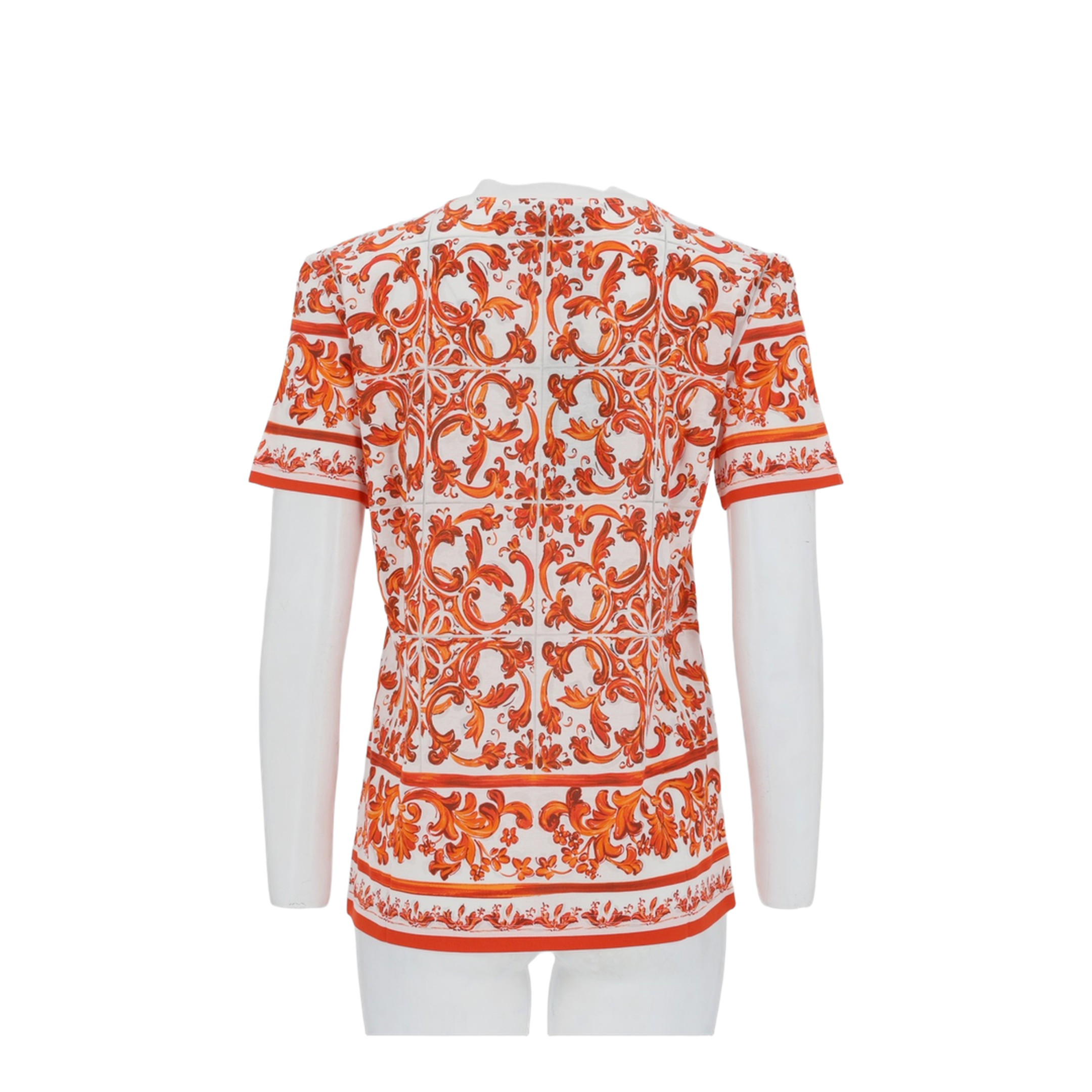 MAYFEYR - Dolce & Gabbana - T-Shirt In Jersey Stampa Maiolica - F8V42TGDDT6S9000
