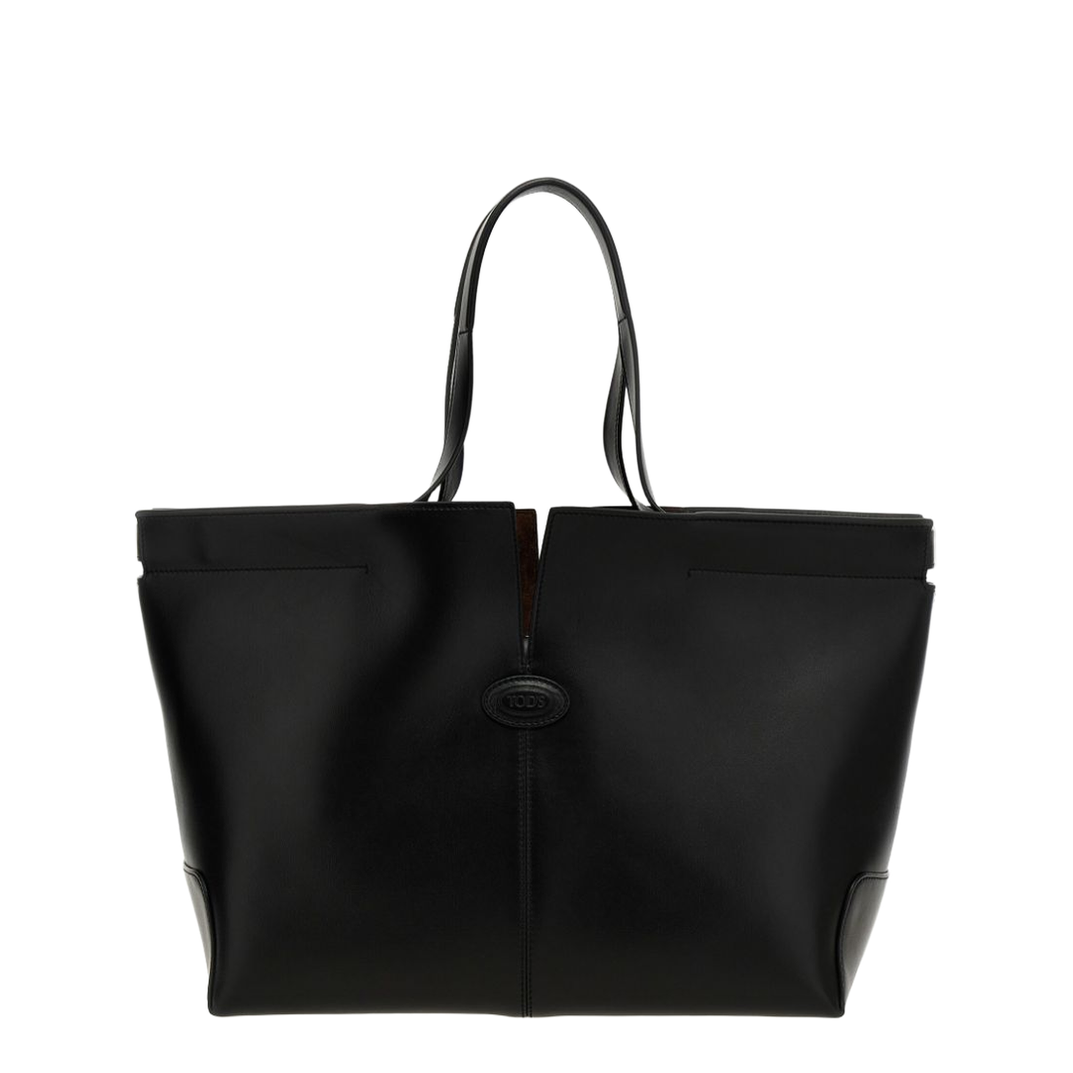 Di Bag Folio Medium-Small Leather Tote Bag - Black