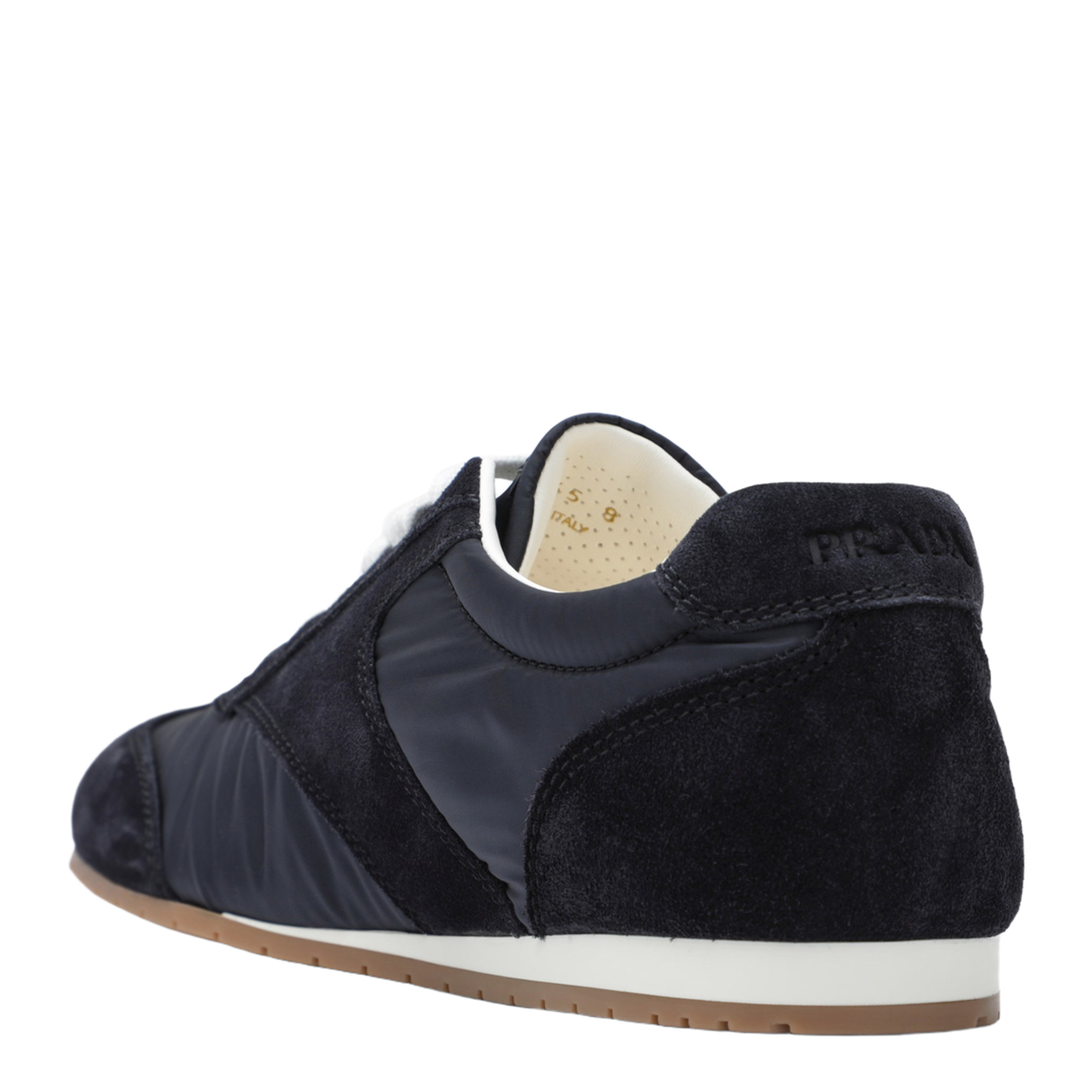 Blue Fabric and Suede Sneakers