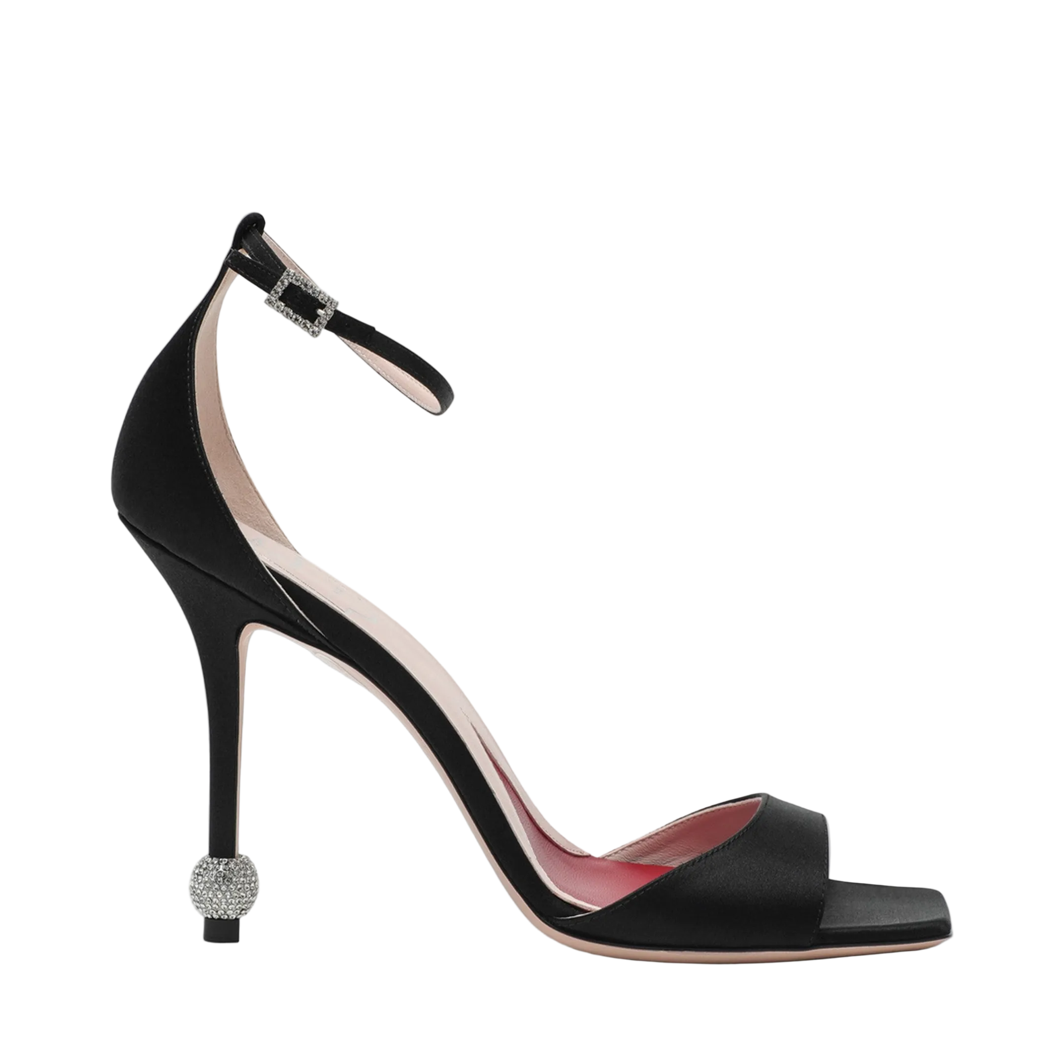 Black Sandal with Jewelled Heel