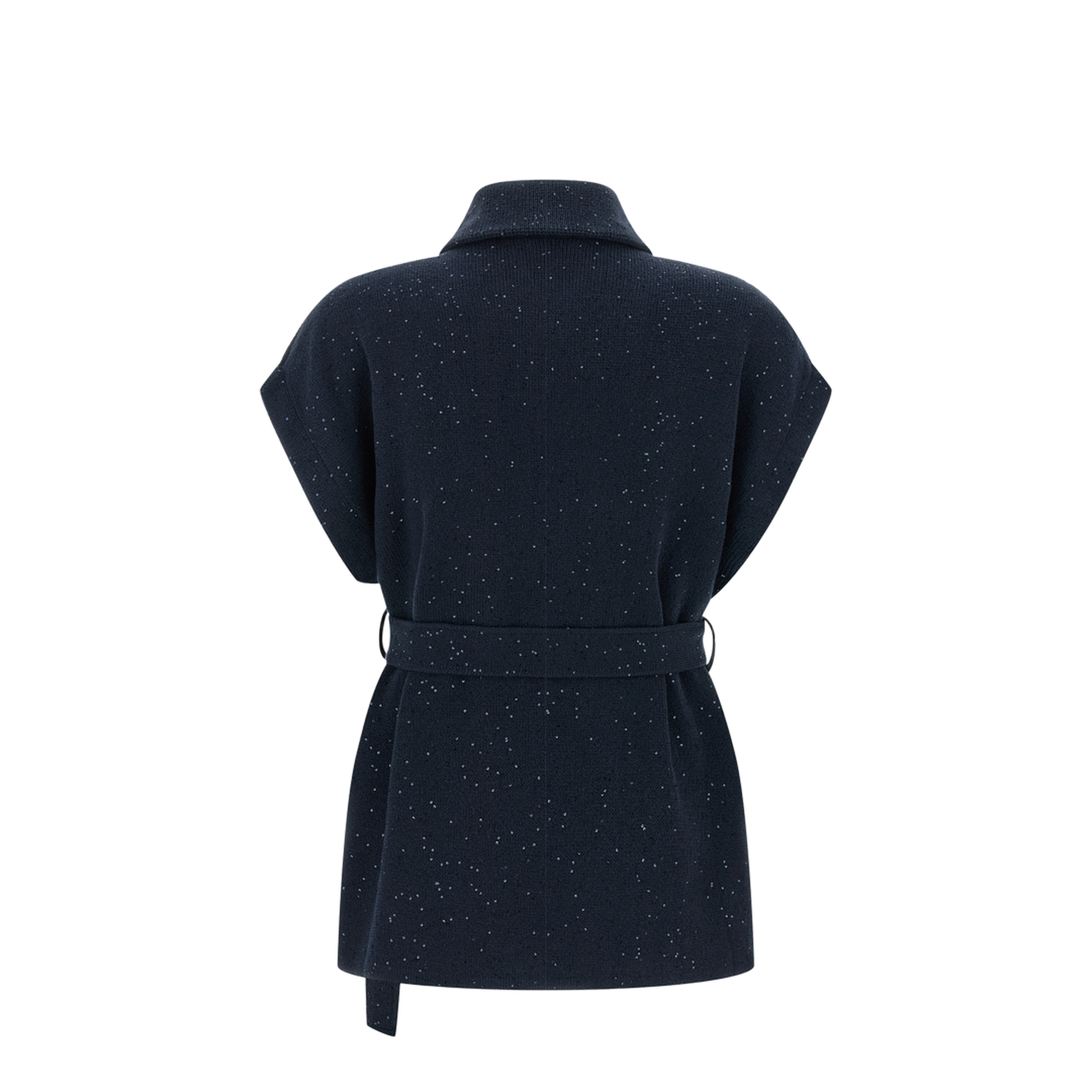 Double-Breasted Tie Knit Vest