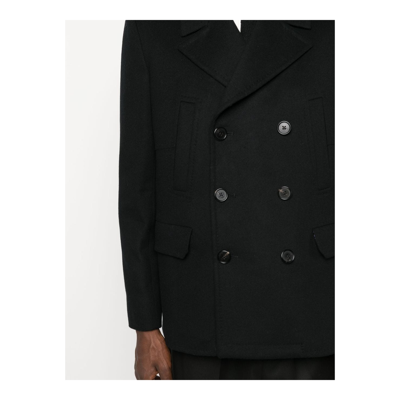 Notched-Lapel Double-Breasted Blazer