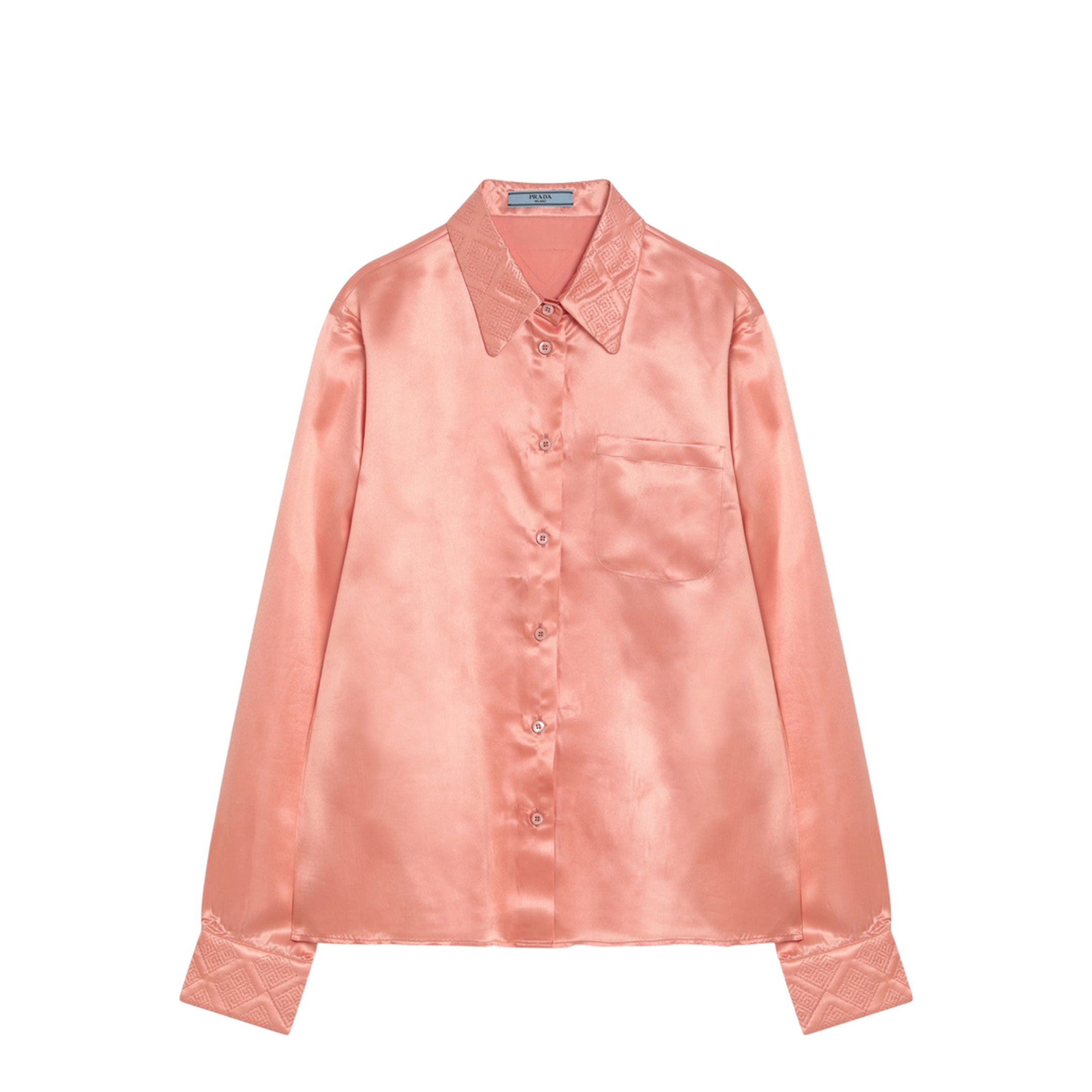 Coral-Coloured Shirt in Silk Blend