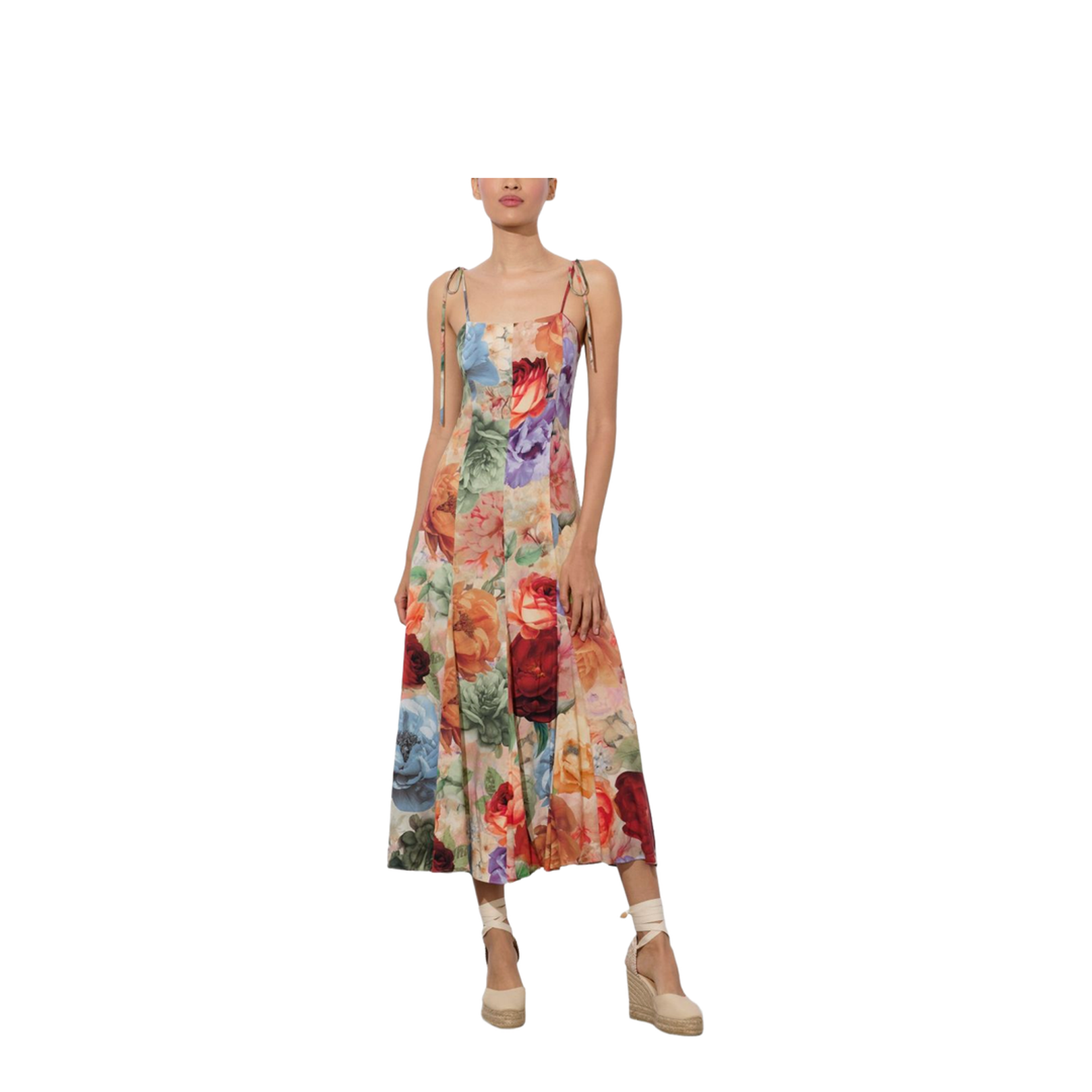 Paneled Midi Dress In Storm Floral Lg