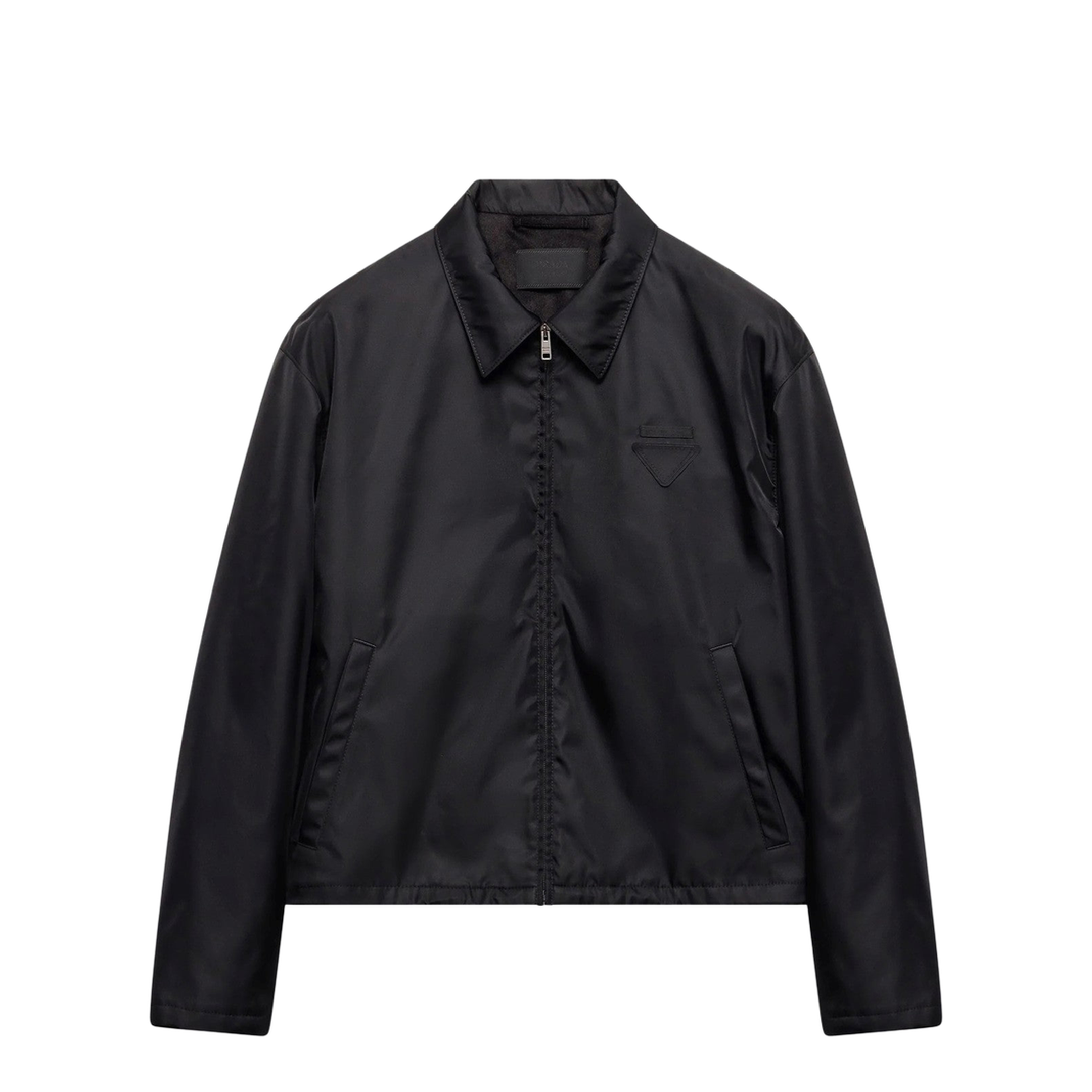 Black Jacket with Zip in Re-Nylon