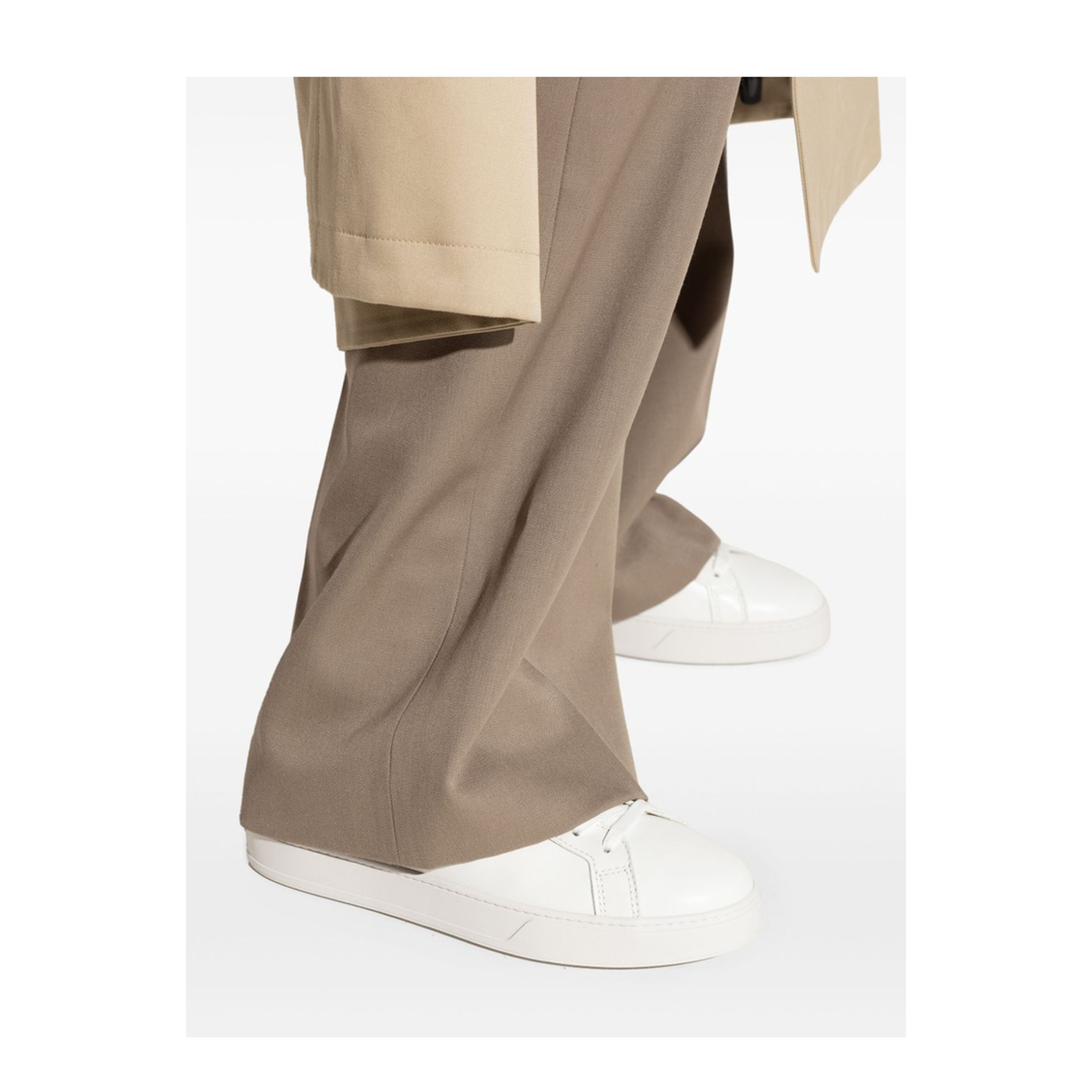 White Front Lace-Up Fastening Round Toe Flat Sole