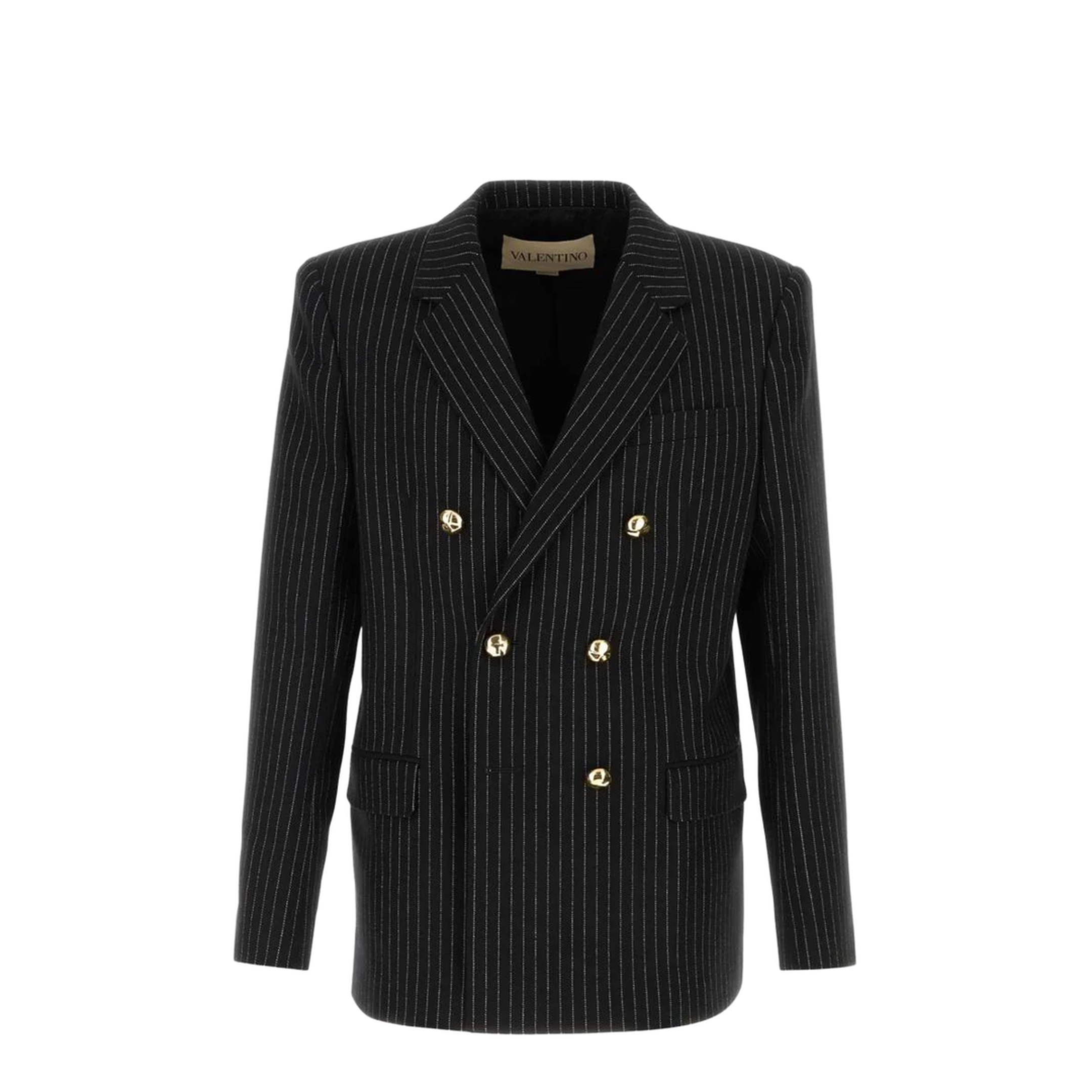 Embroidered Wool Blend Blazer