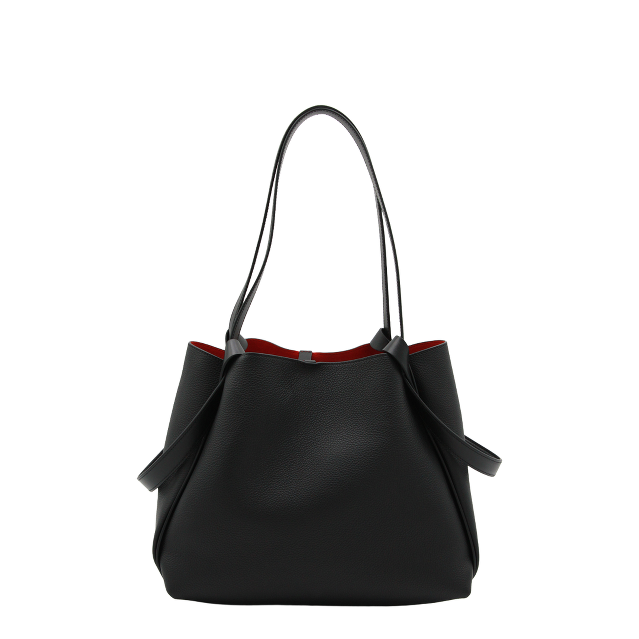 Bettina Small Grained Calf Leather Tote - Black