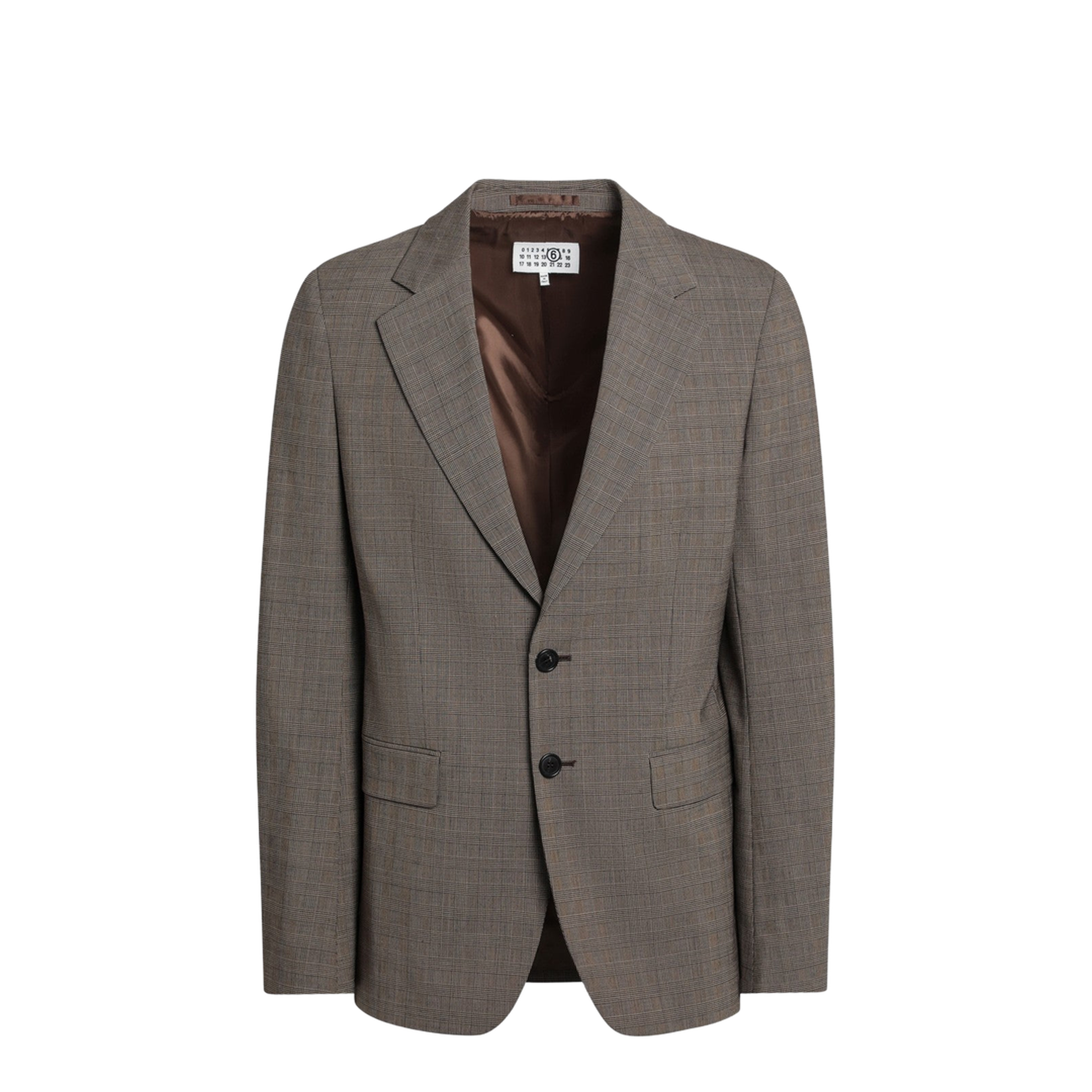 Single-breasted Jacket Brown in Wool Blend