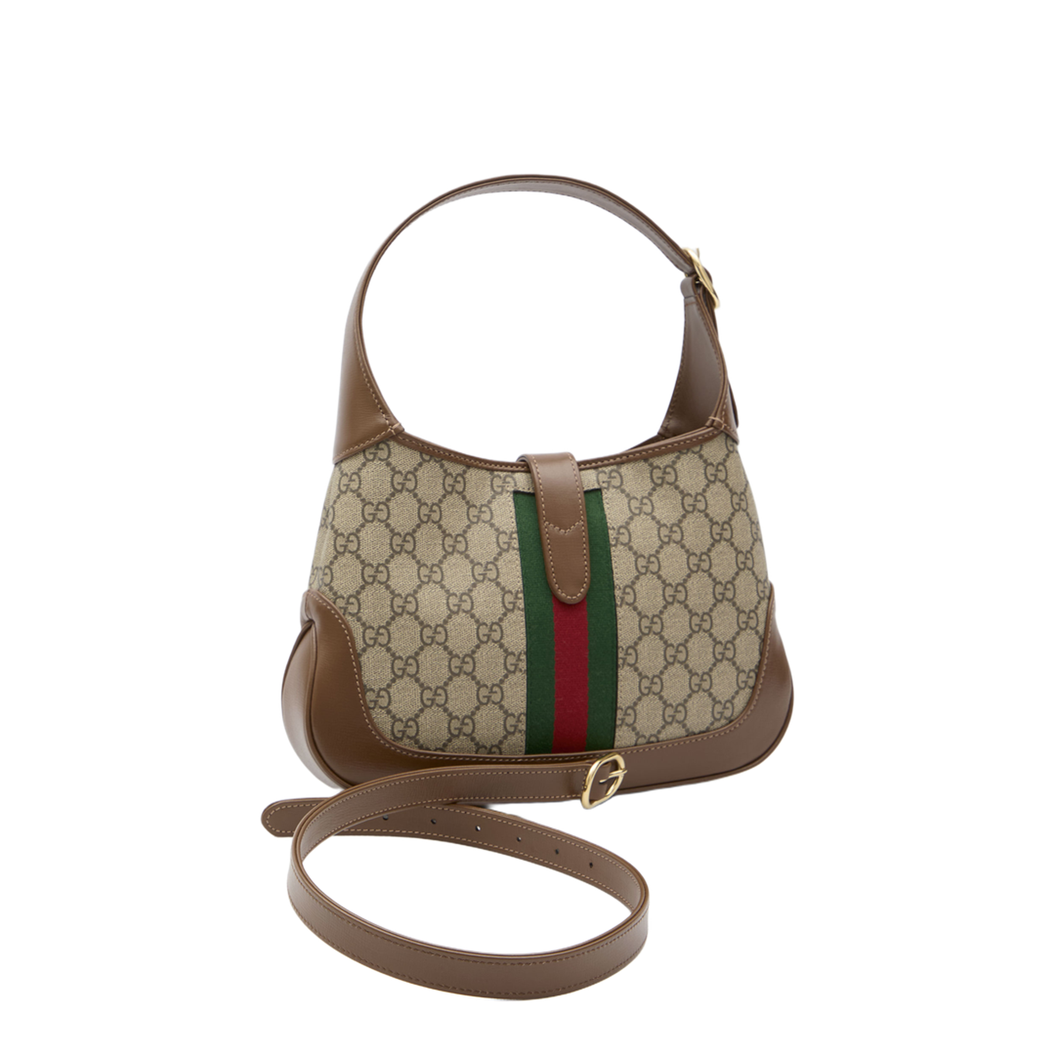 Ophidia Canvas Shoulder Bag - Brown