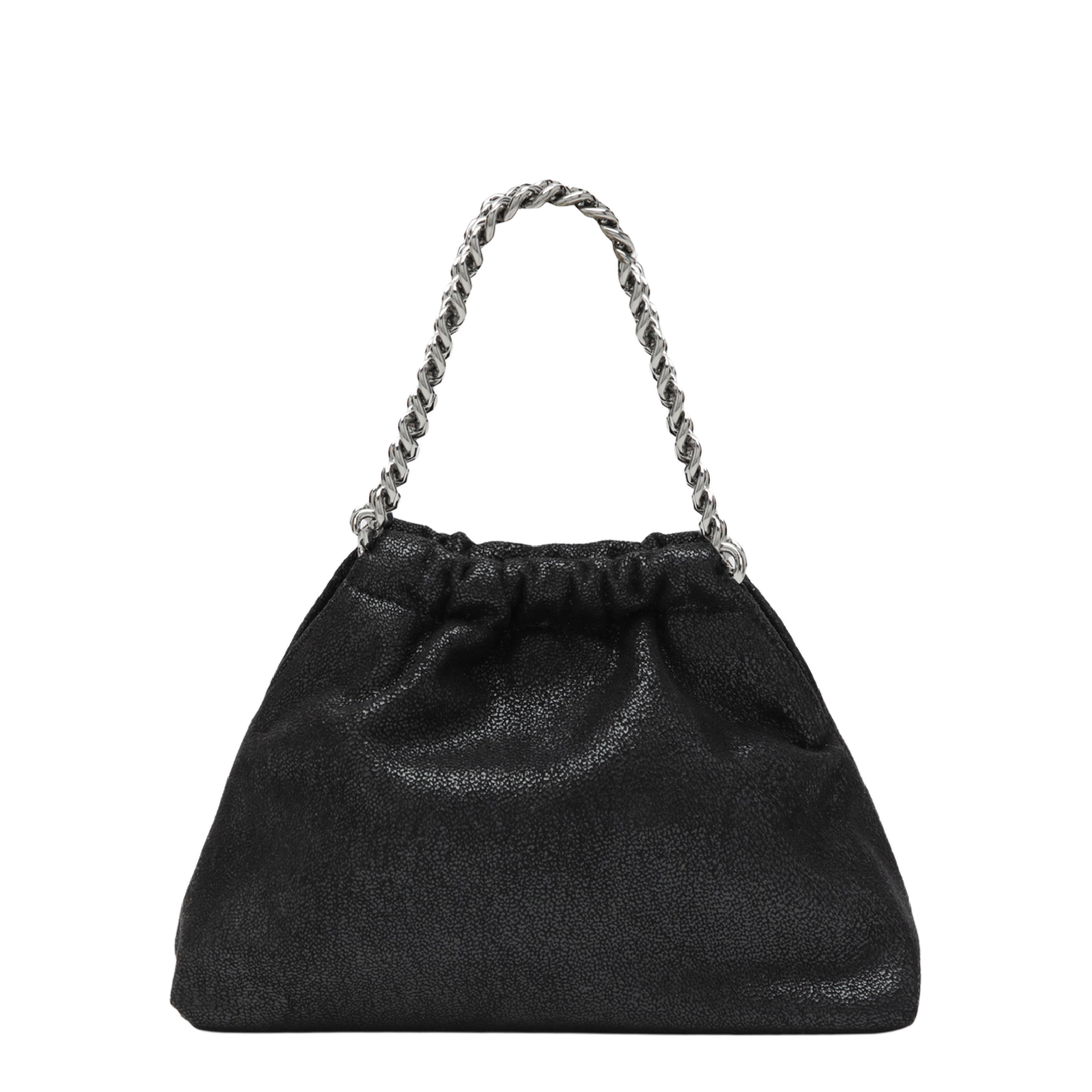 Black Falabella Mini Drawstring Shoulder Bag