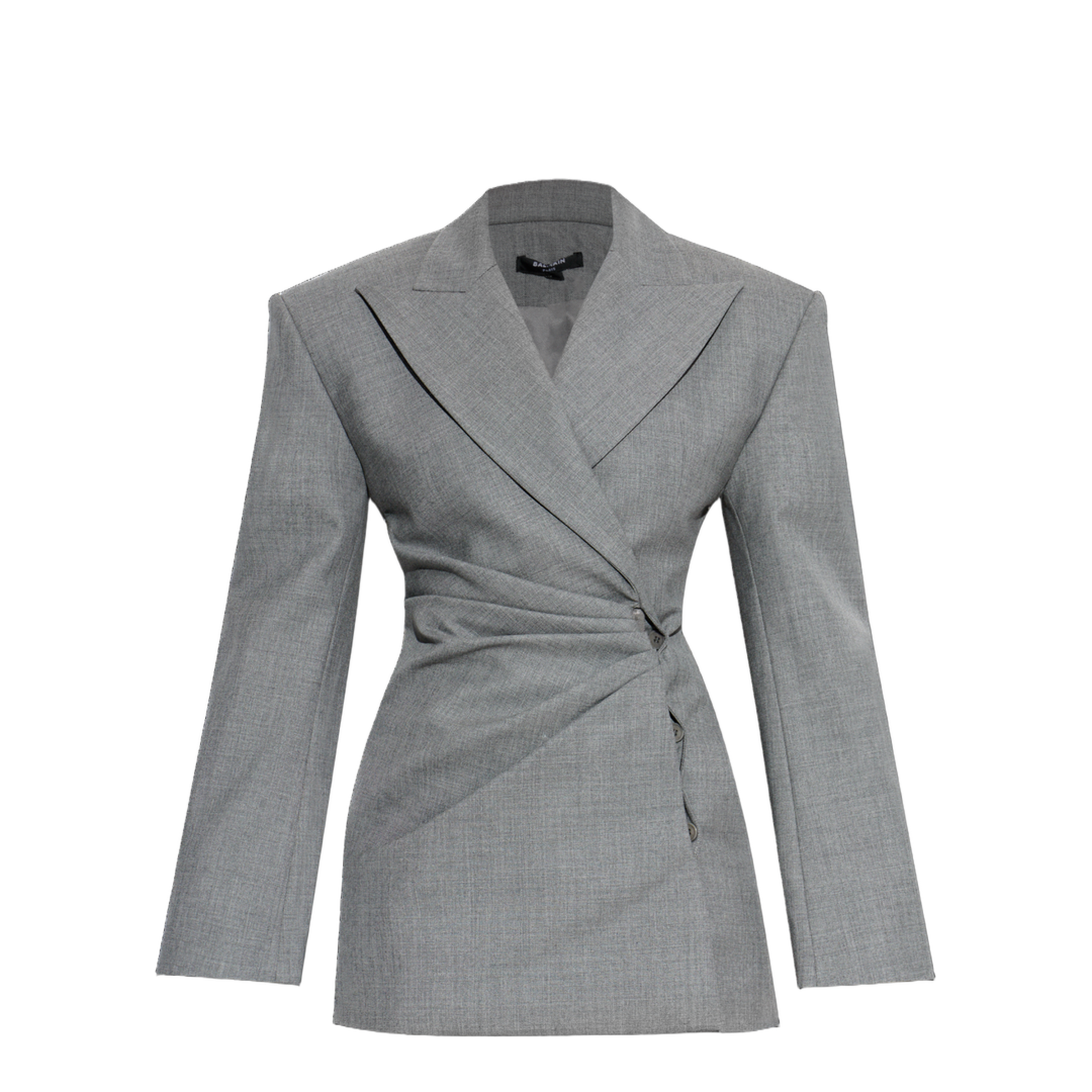 Balmain Short Jacket Dress in Draped Wool – MAYFEYR