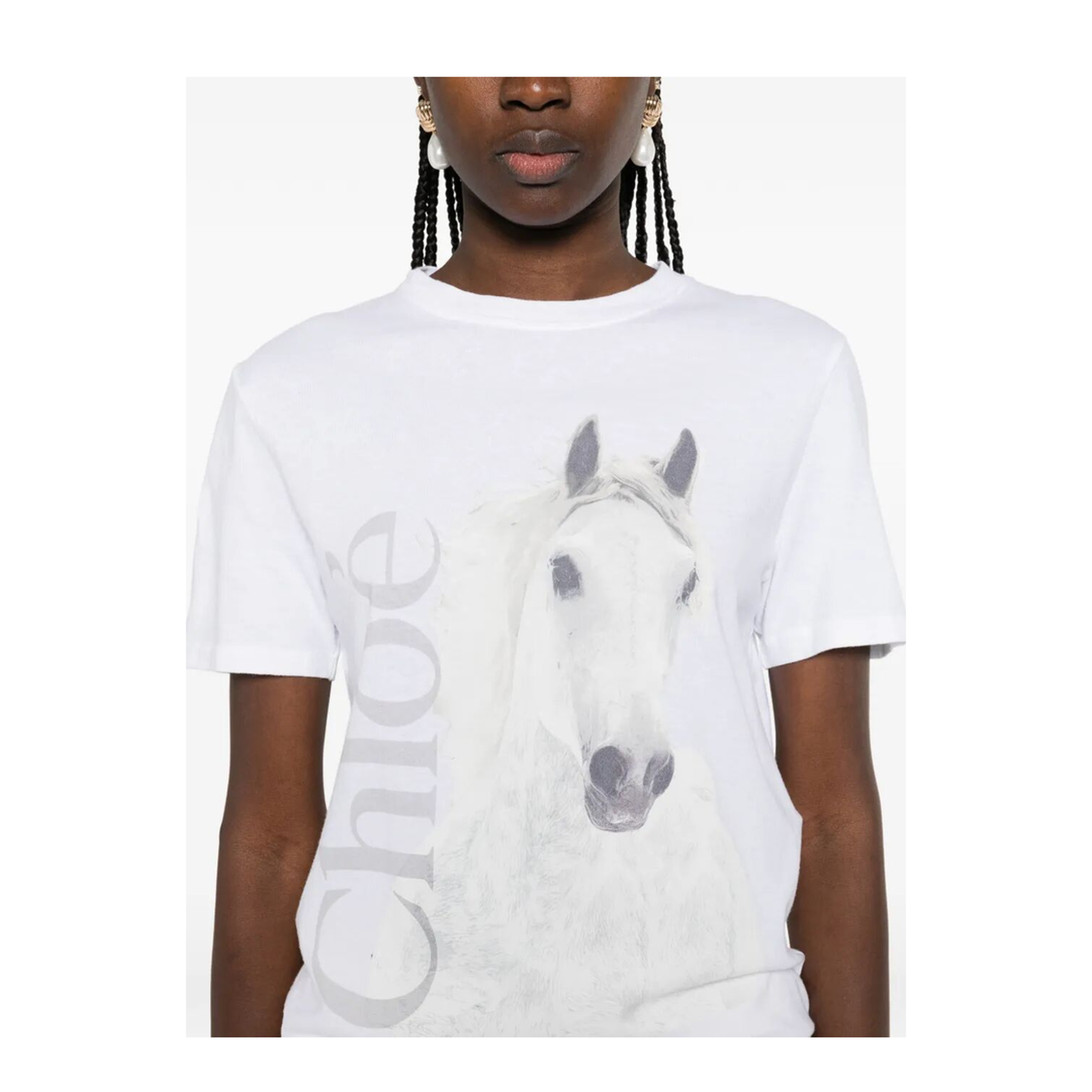 MAYFEYR - Chloè - Faded Horse-Print Cotton Jersey T-Shirt - CH26SJH11802