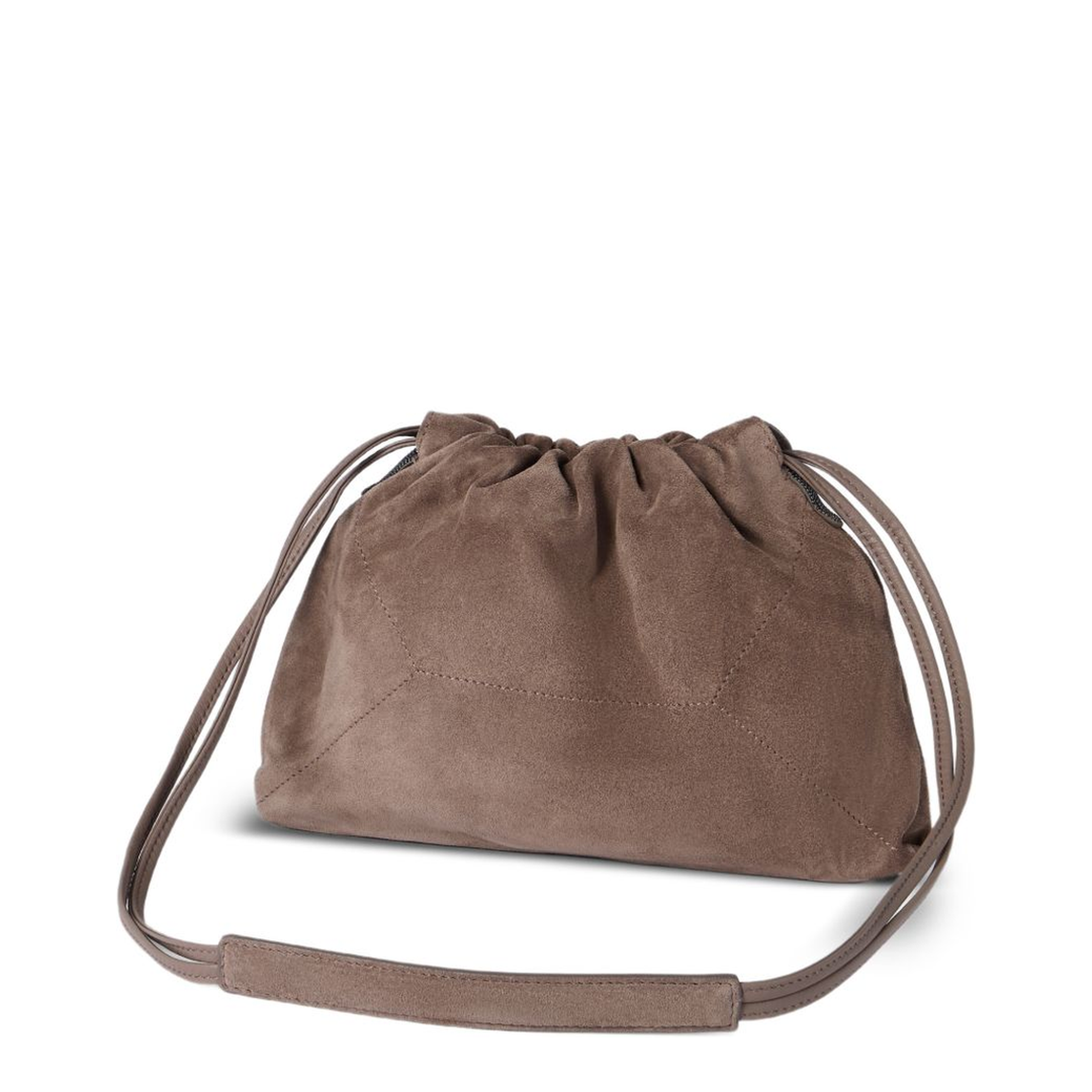 Duo Medium Suede Crossbody - Light Brown