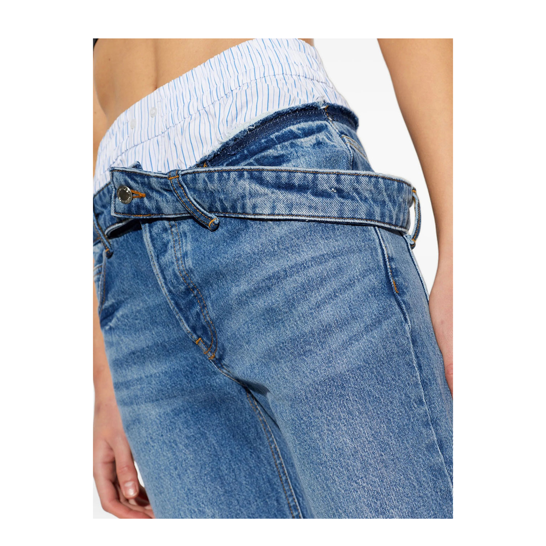 MAYFEYR - Alexander Wang - Boxer Detail And Drop Waistband Slim Fit Jeans - 4DC3264123400C