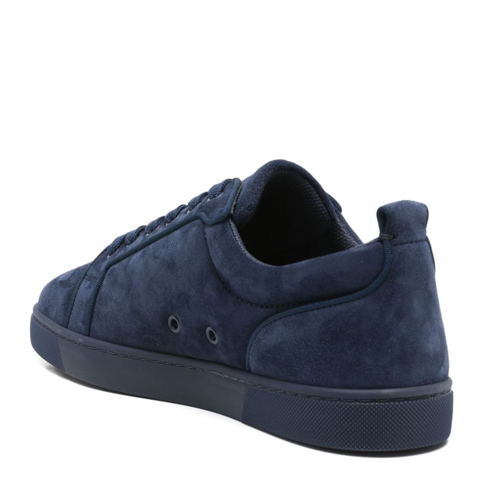 Dark Blue Flat Rubber Sole Round Toe Front Lace-Up Fastening Padded Collar