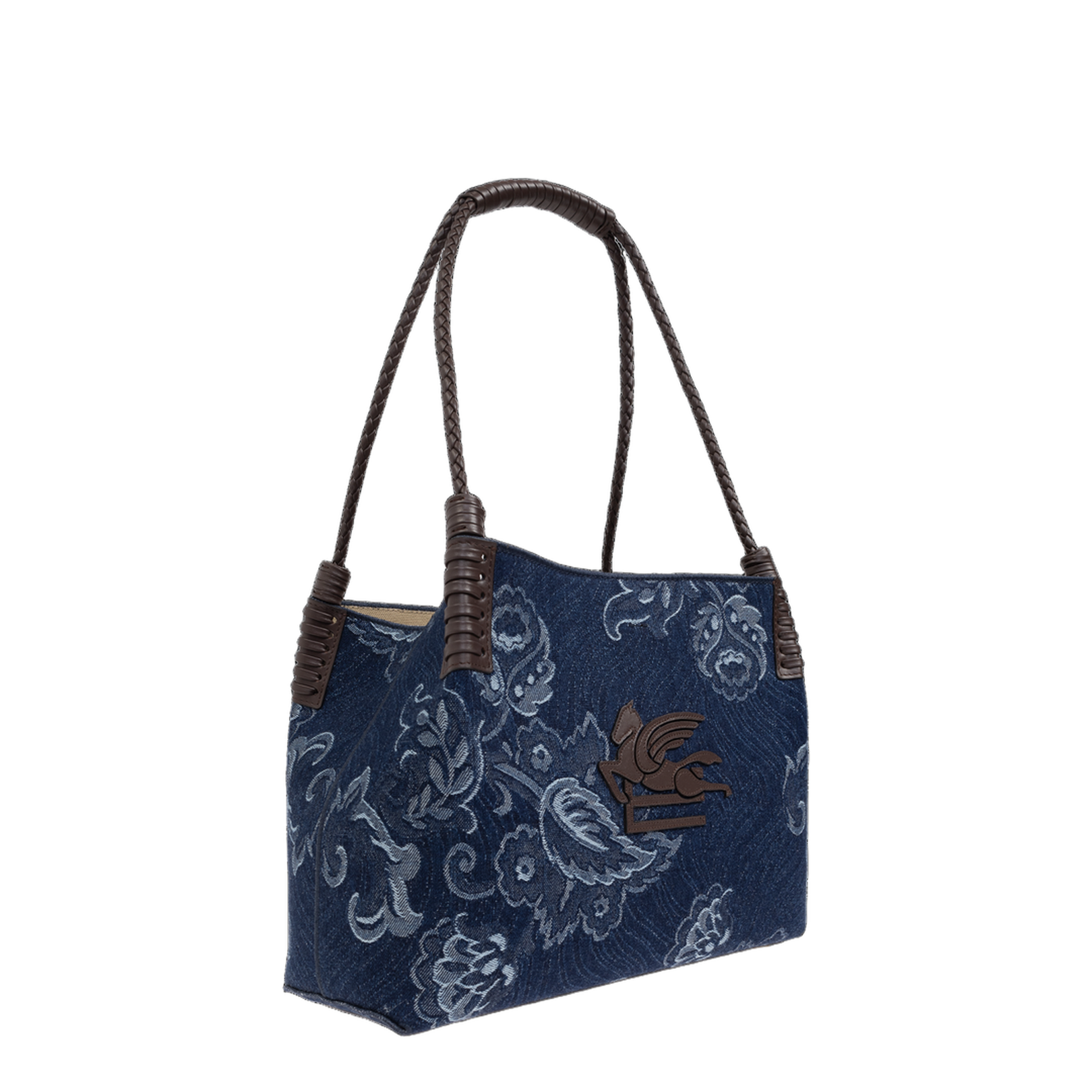Small Libra Tote Bag in Jacquard Denim