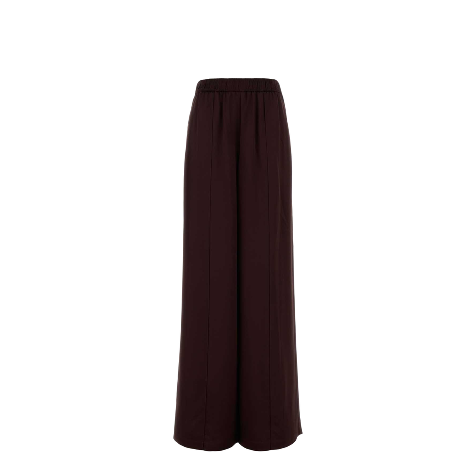 Burgundy Satin Wide-Leg Pant
