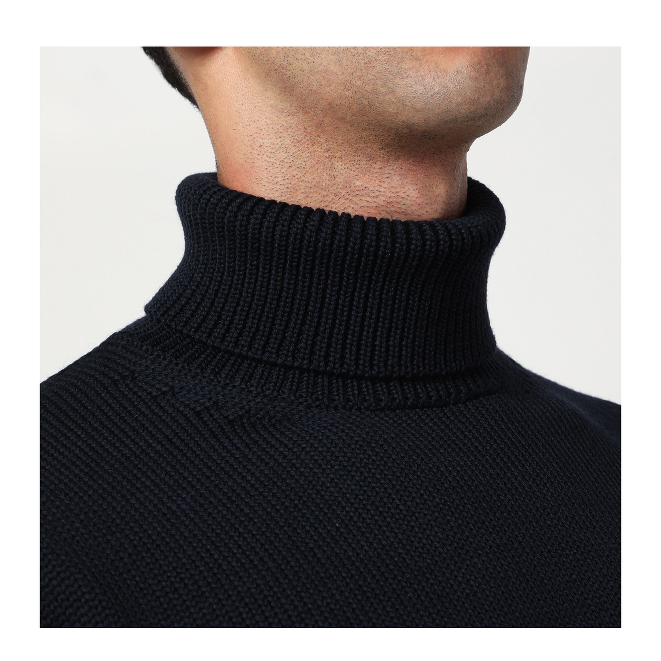 MAYFEYR - Roberto Collina - Navy Blue Wool Turtleneck Sweater - 253M02003WOM0210