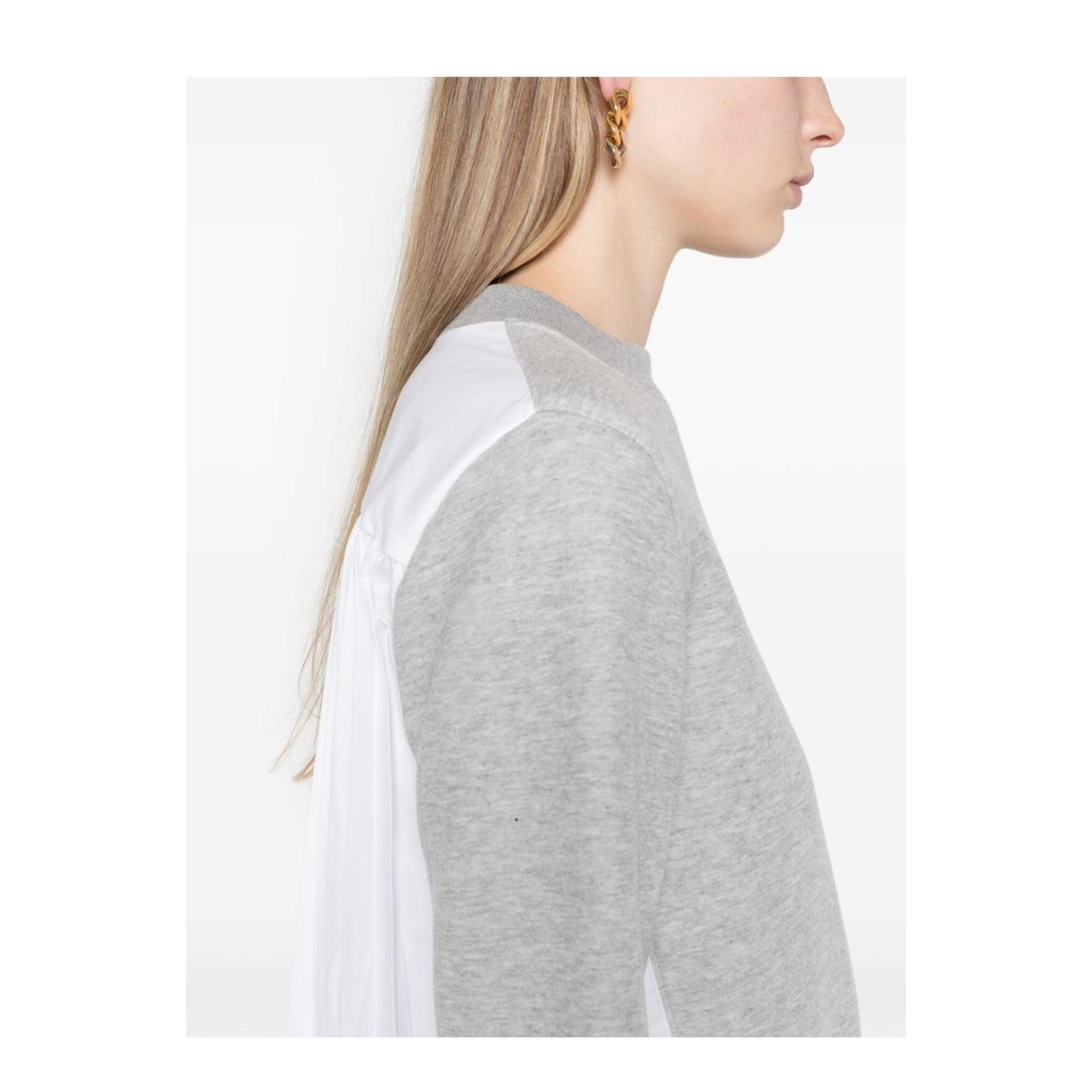 Cotton and Nylon Crewneck Sweater