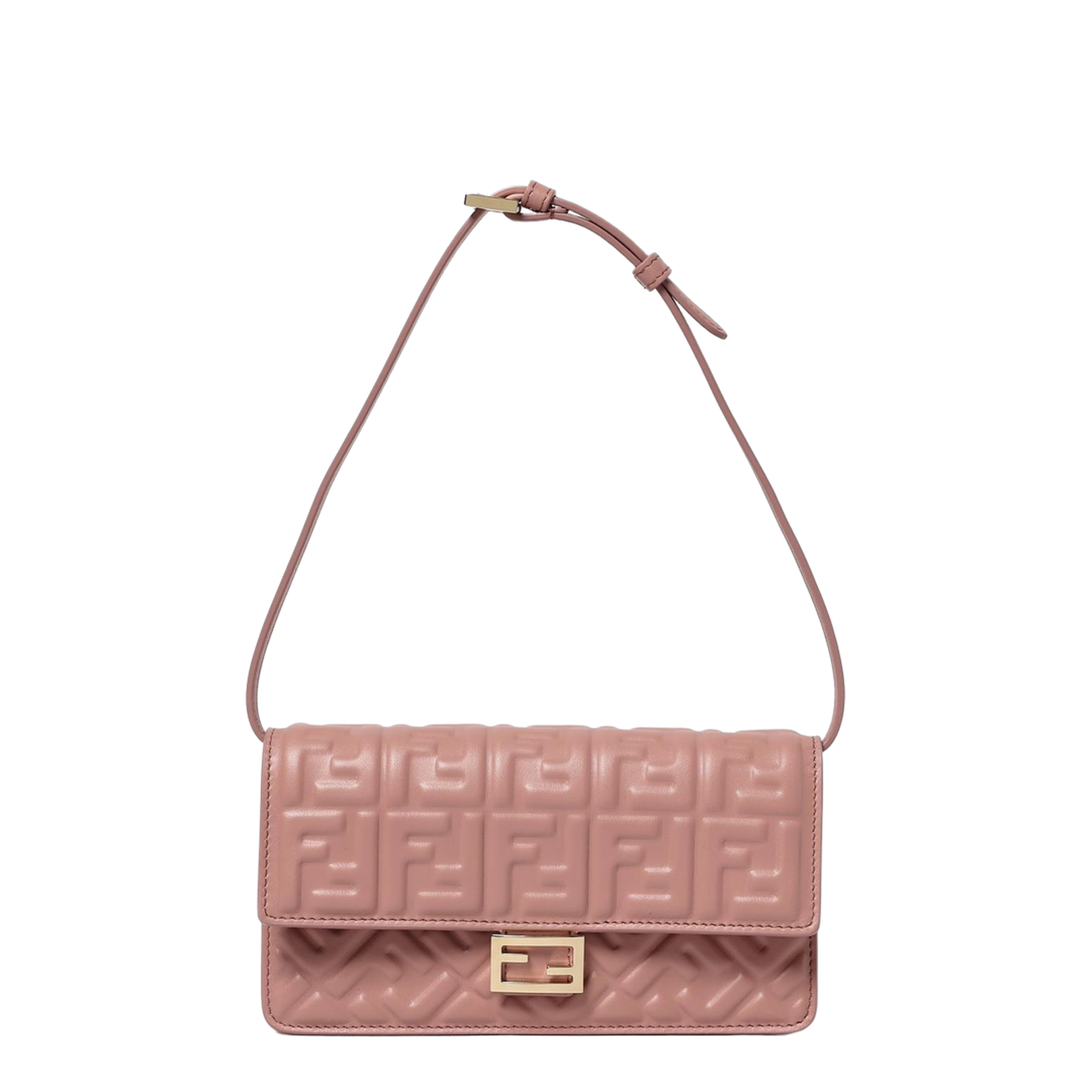 Baguette Leather Shoulder Bags - Pink