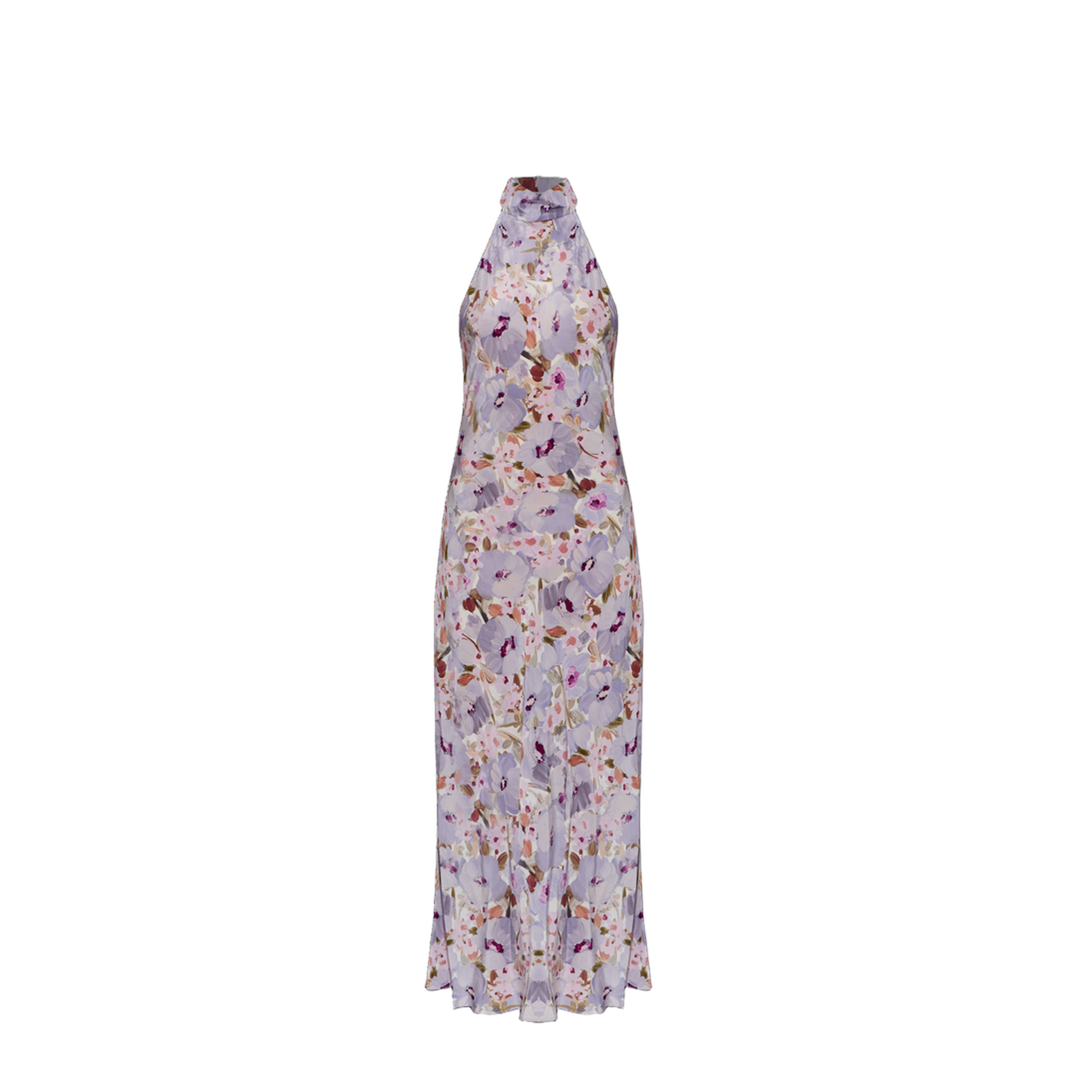 Silk Dress with Floral Motif