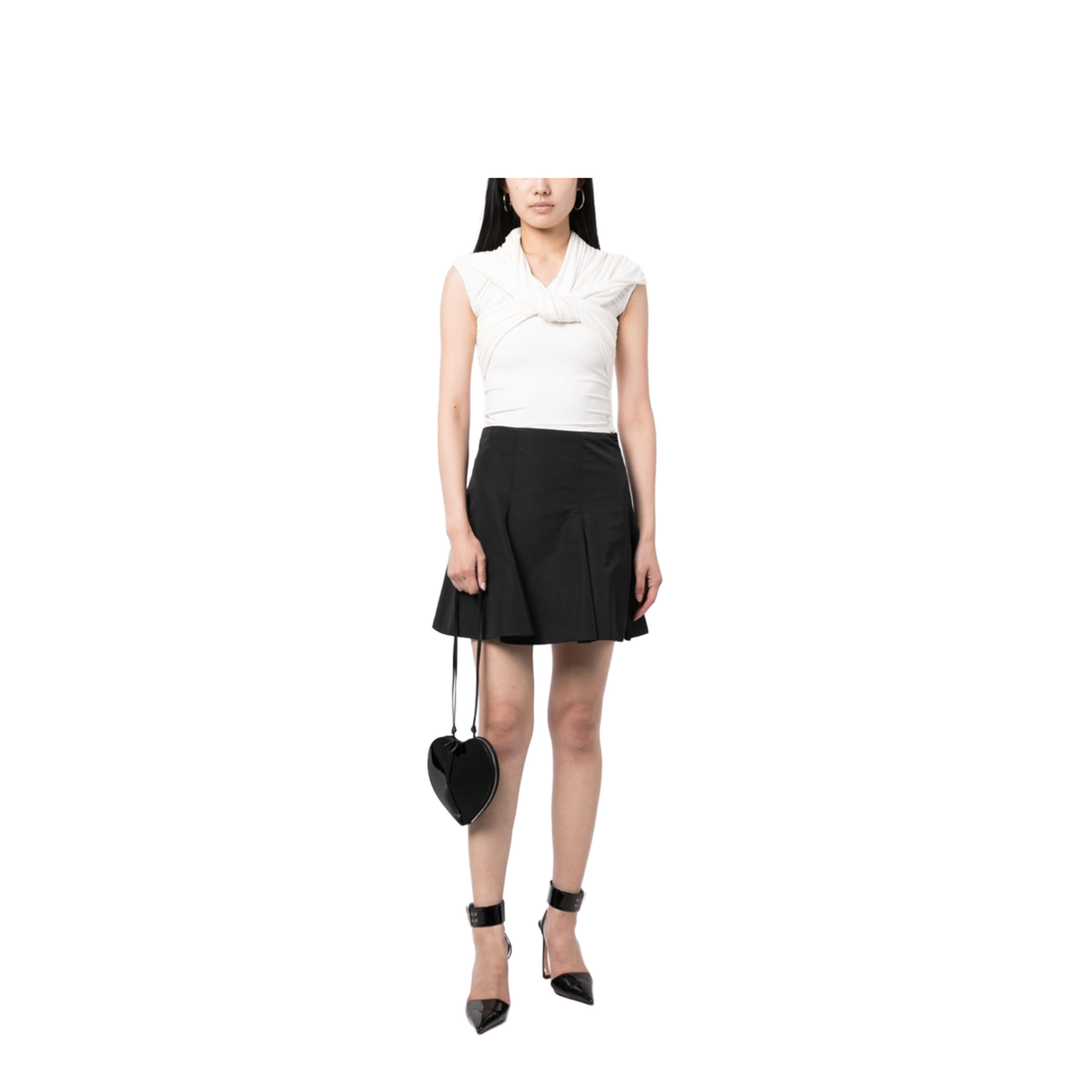 Le Cœur Calfskin Crossbody Bag - Black