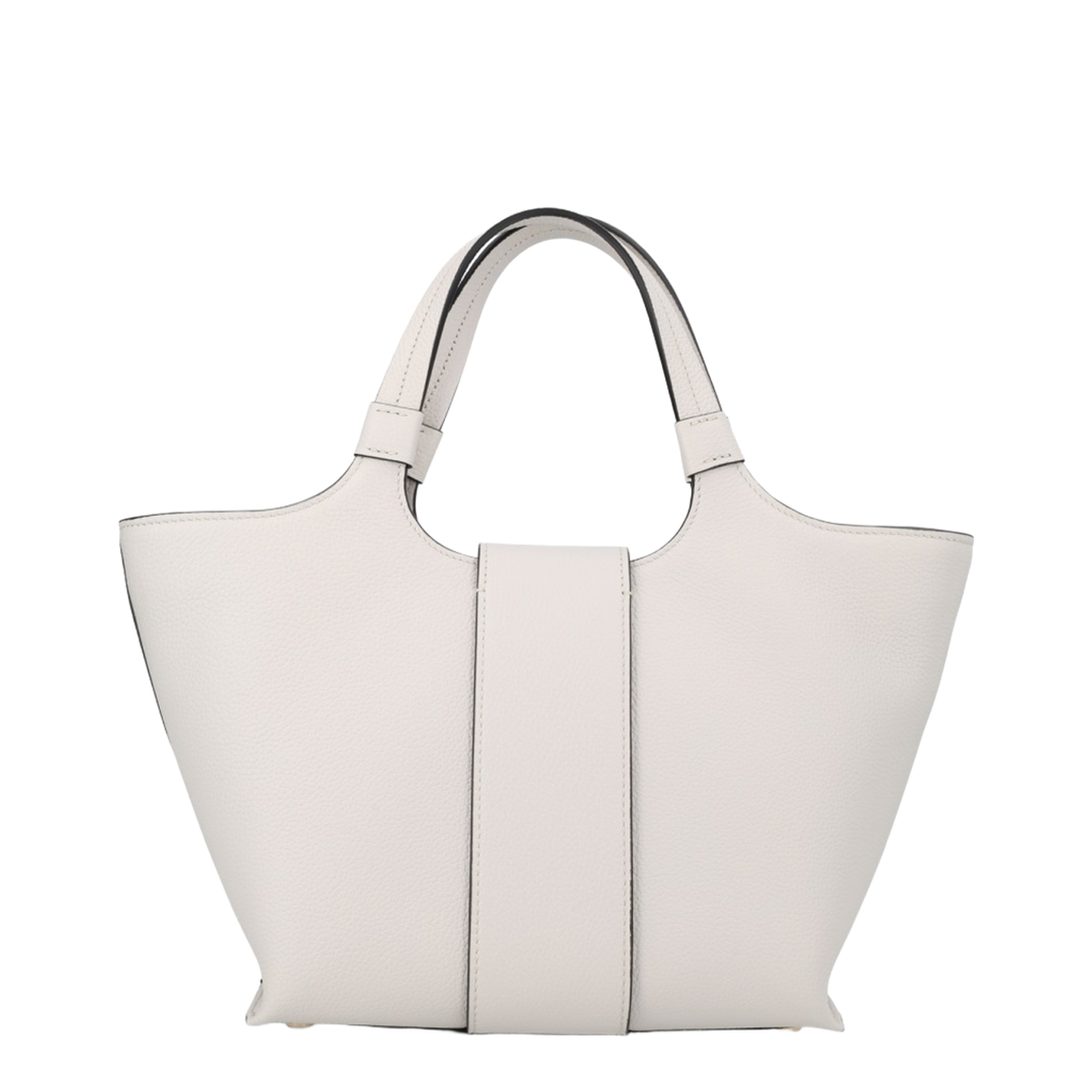 Belle Vivier Mini Shopping Bag In Ice White Calfskin - Ice White