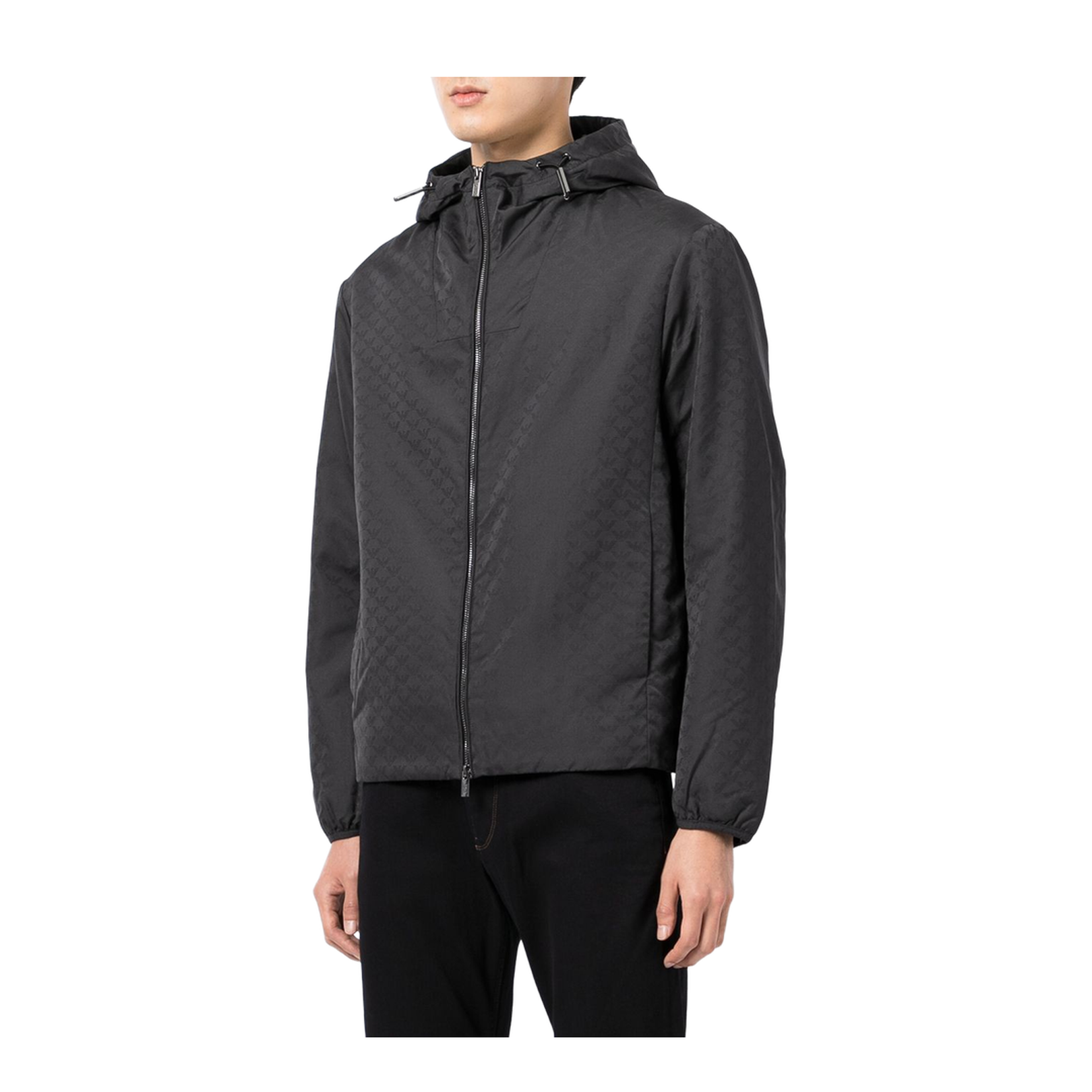 Dark Grey Zip-Up Hooded Jacket