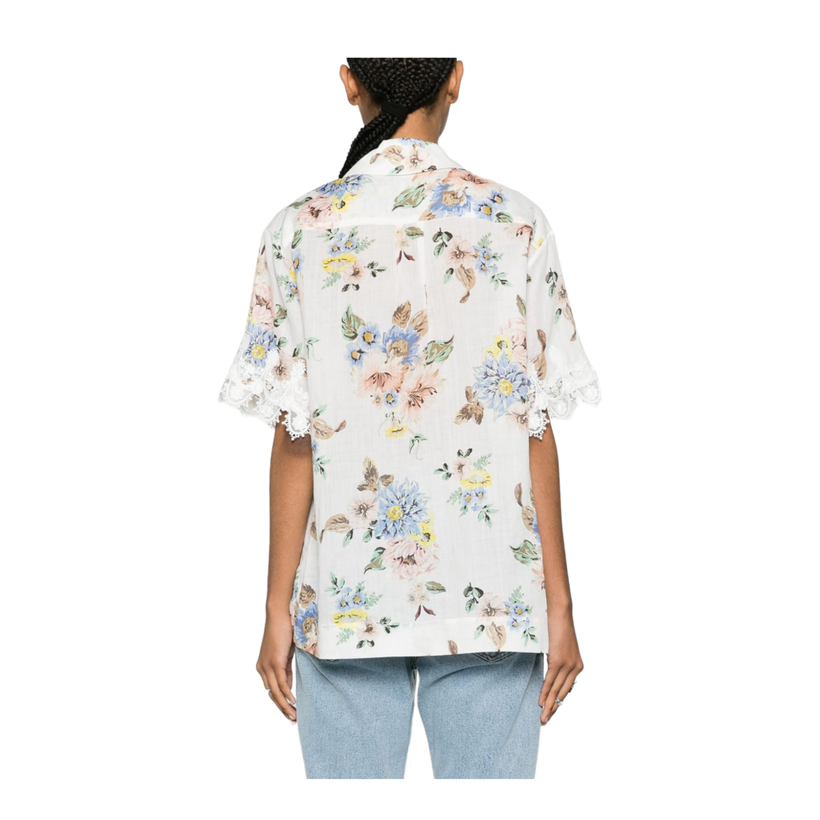 Lace Trimmed Oversized Shirt