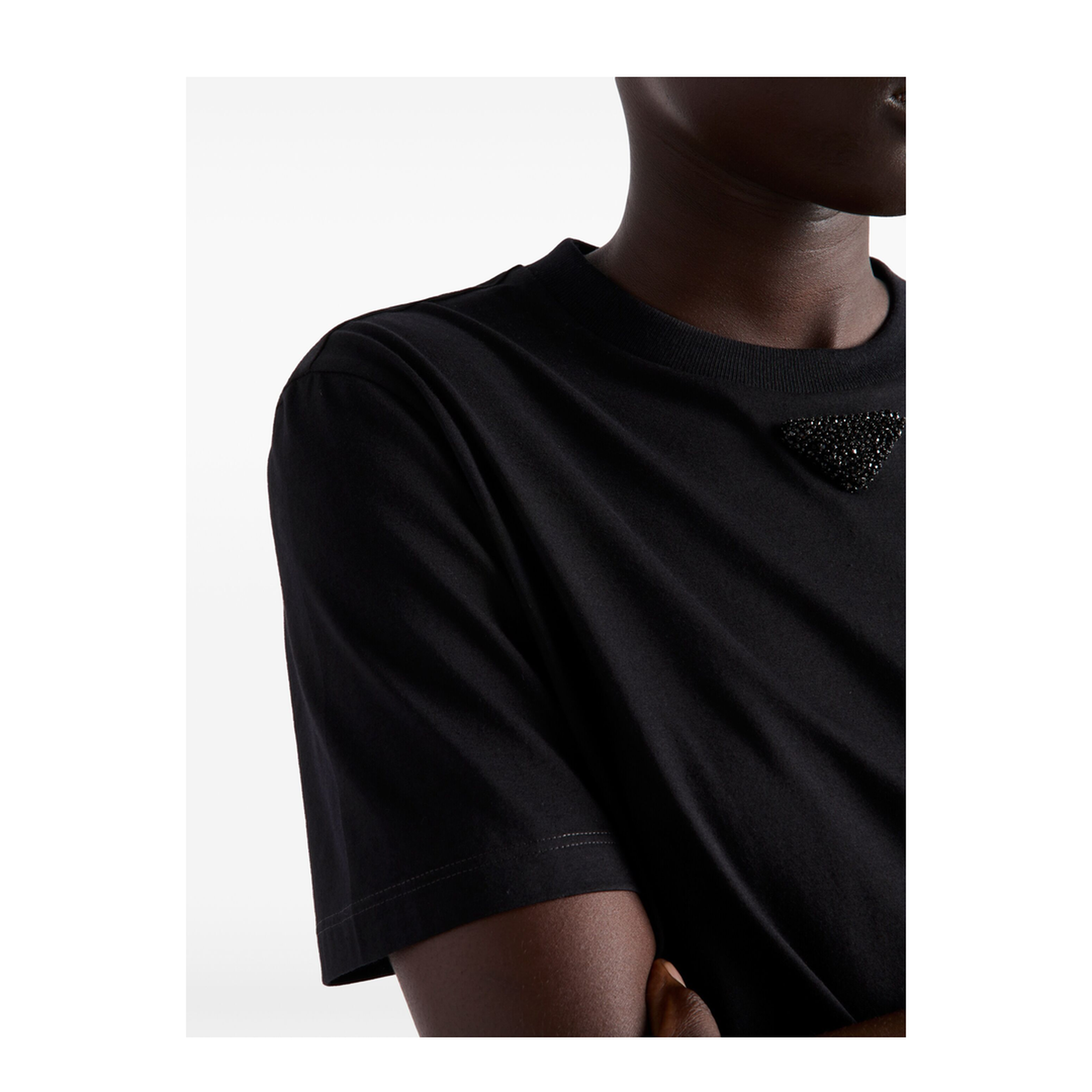 MAYFEYR - Prada - Embroidered-Triangle Jersey T-Shirt - 35838RS16216DVF0002