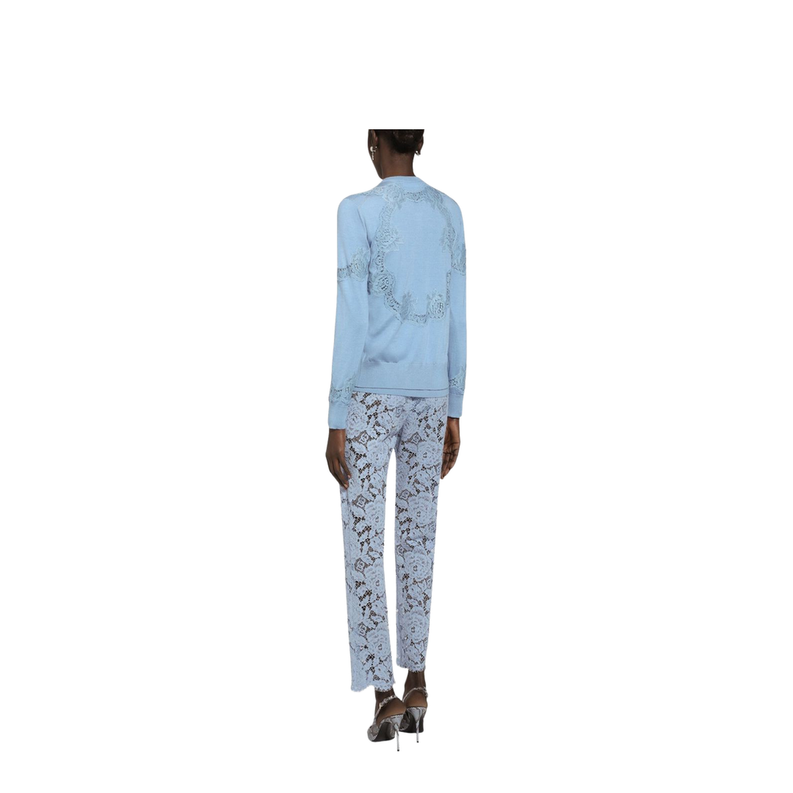 Tailored Floral Cordonetto Lace Pants