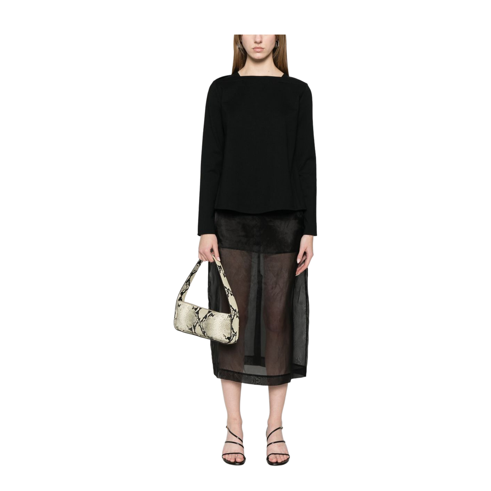 Black Boat Neck Sweater