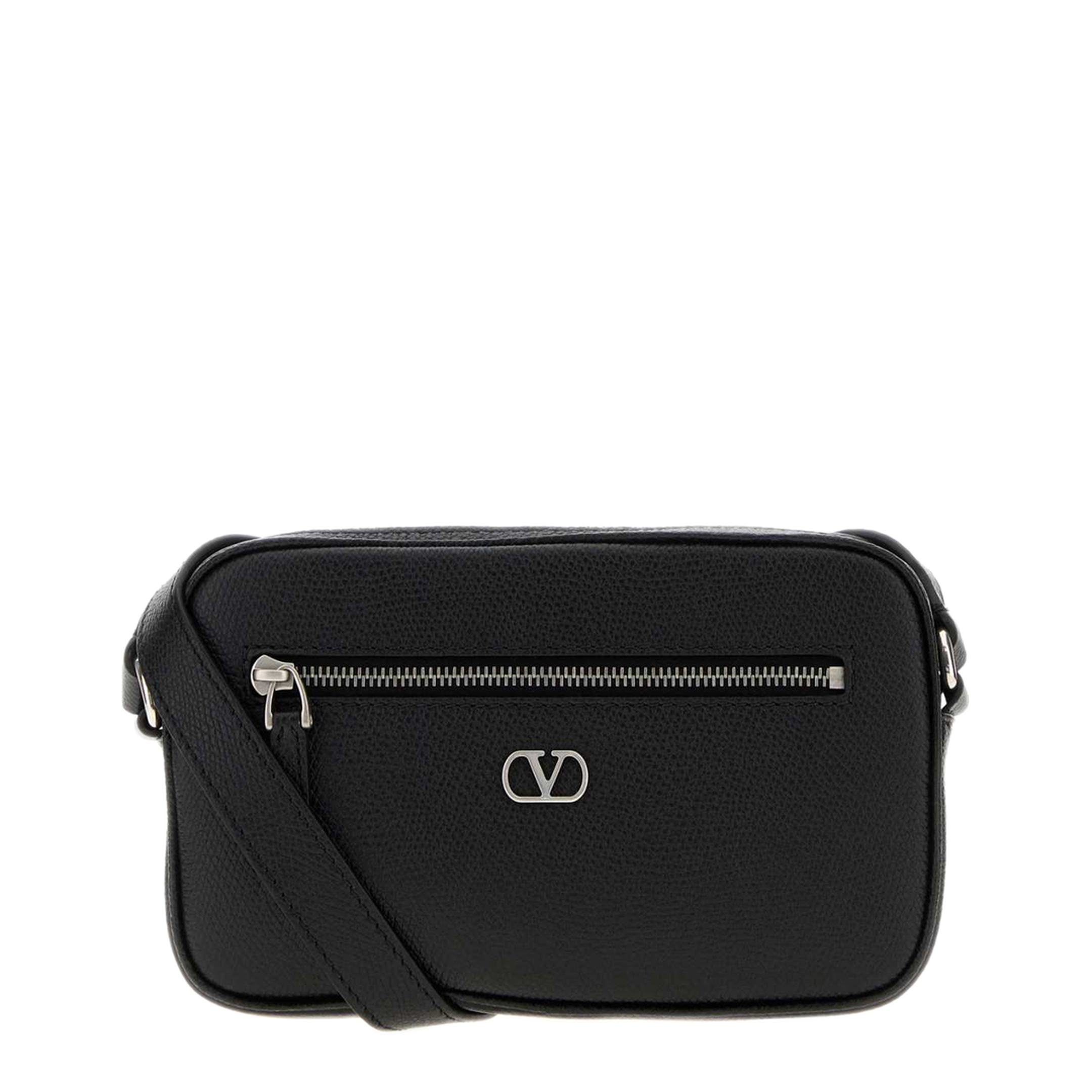 MAYFEYR - Valentino - Black Leather Vlogo Signature Crossbody Bag - 9Y2P0AW7UAG0NO