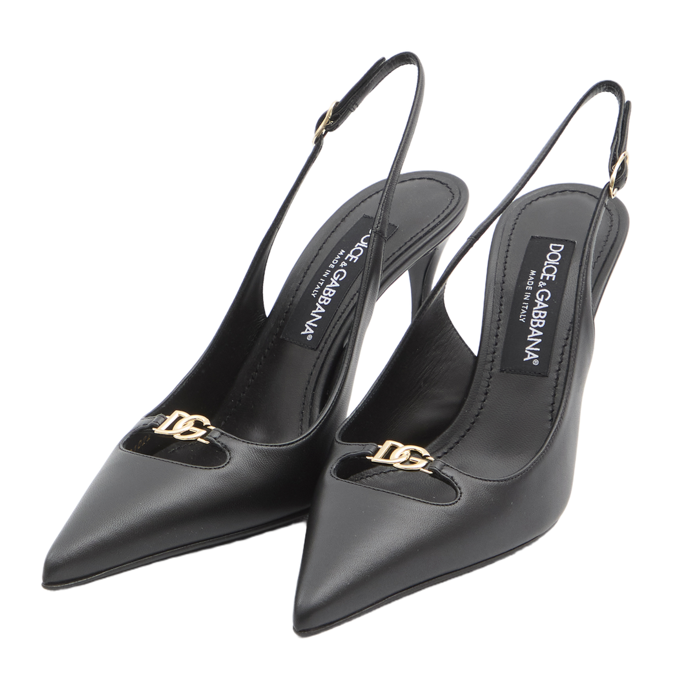 Leather Pump With Metal Dg Logo