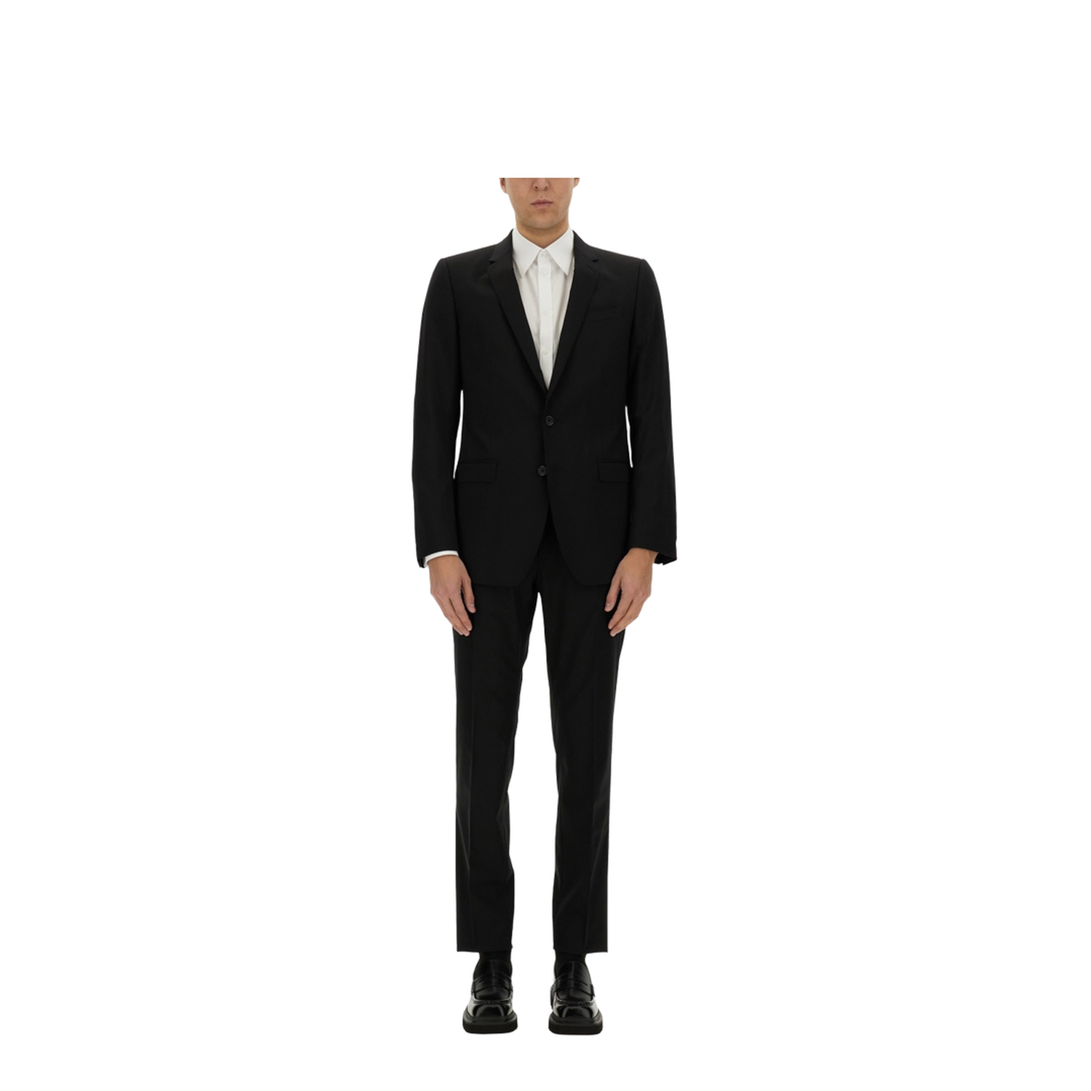 Two-piece suit in black wool