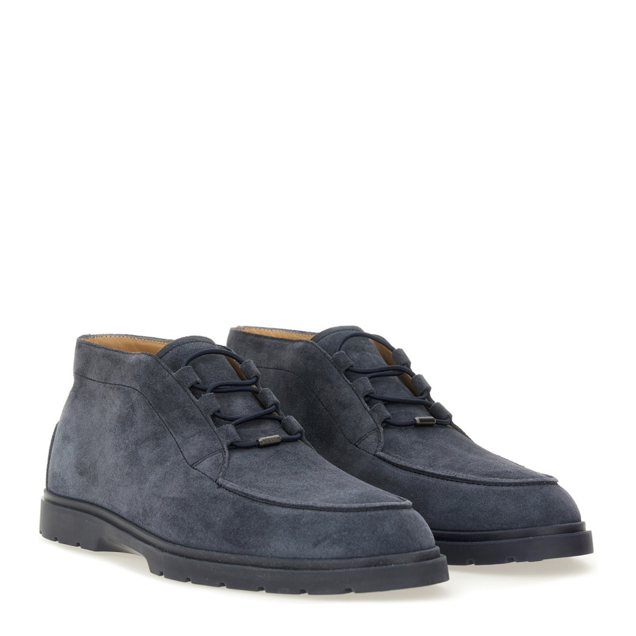 Blue Front Lace-Up Fastening Round Toe Branded Insole