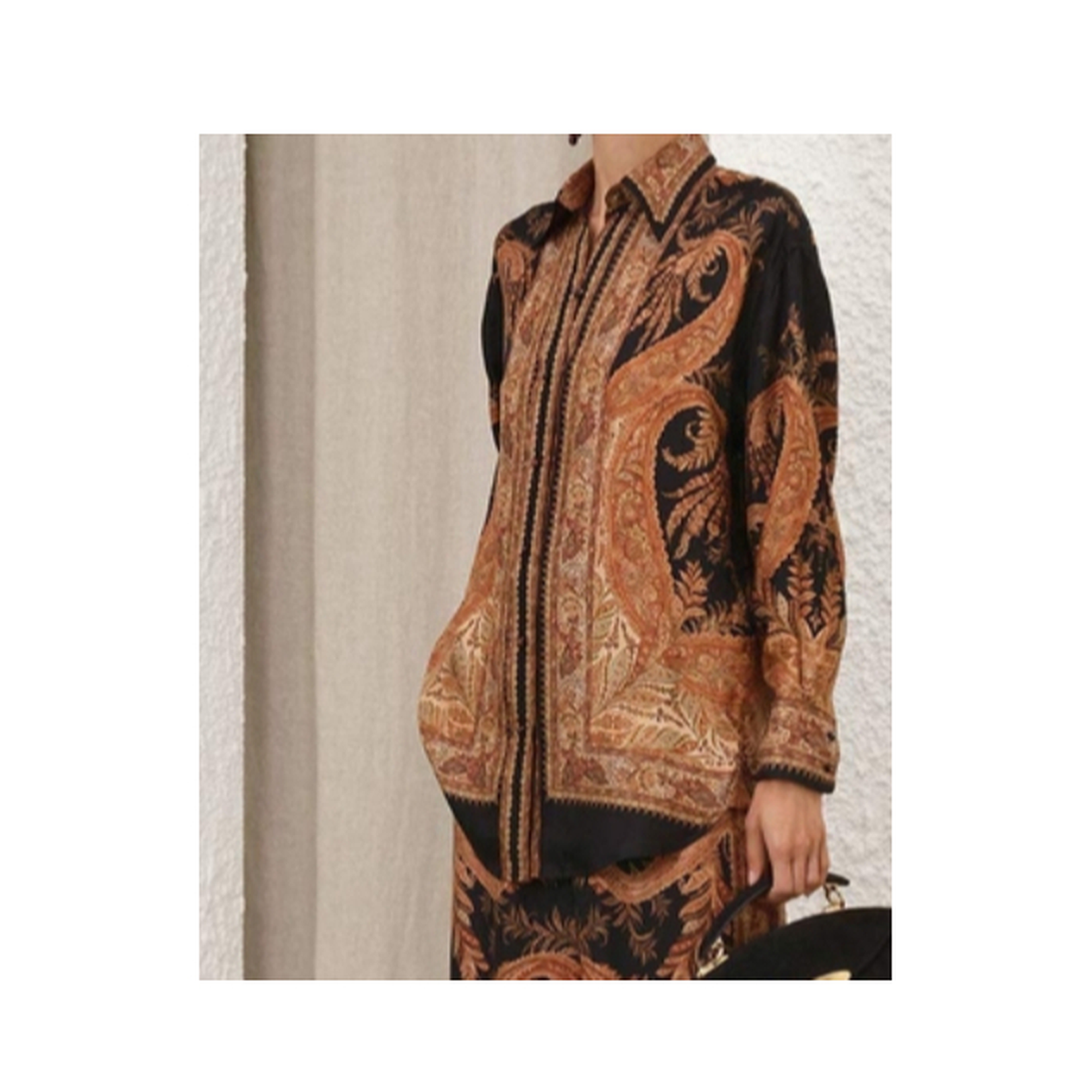 Hypnotic Satin Shirt Denim Paisley