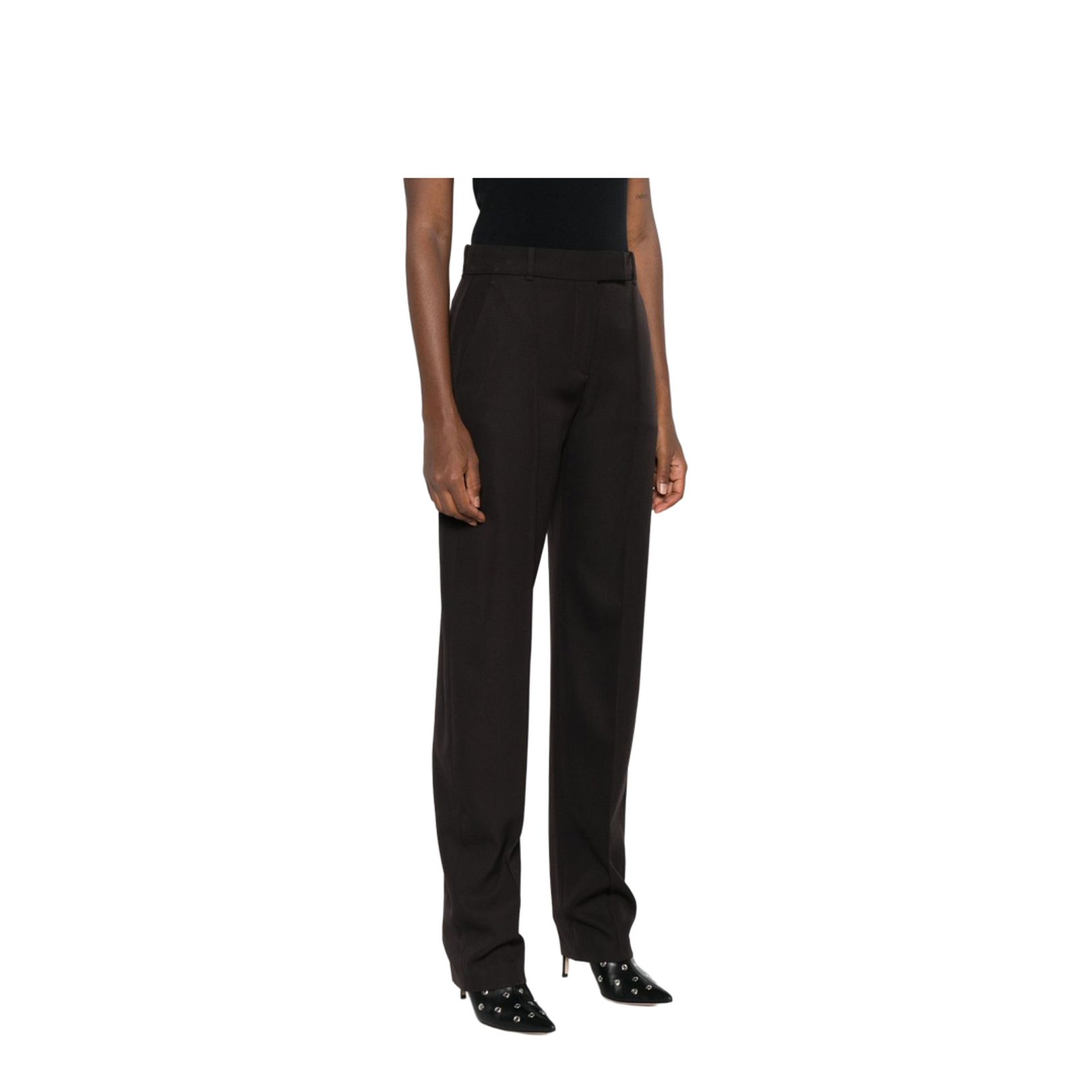 Brown Pressed Crease Pants