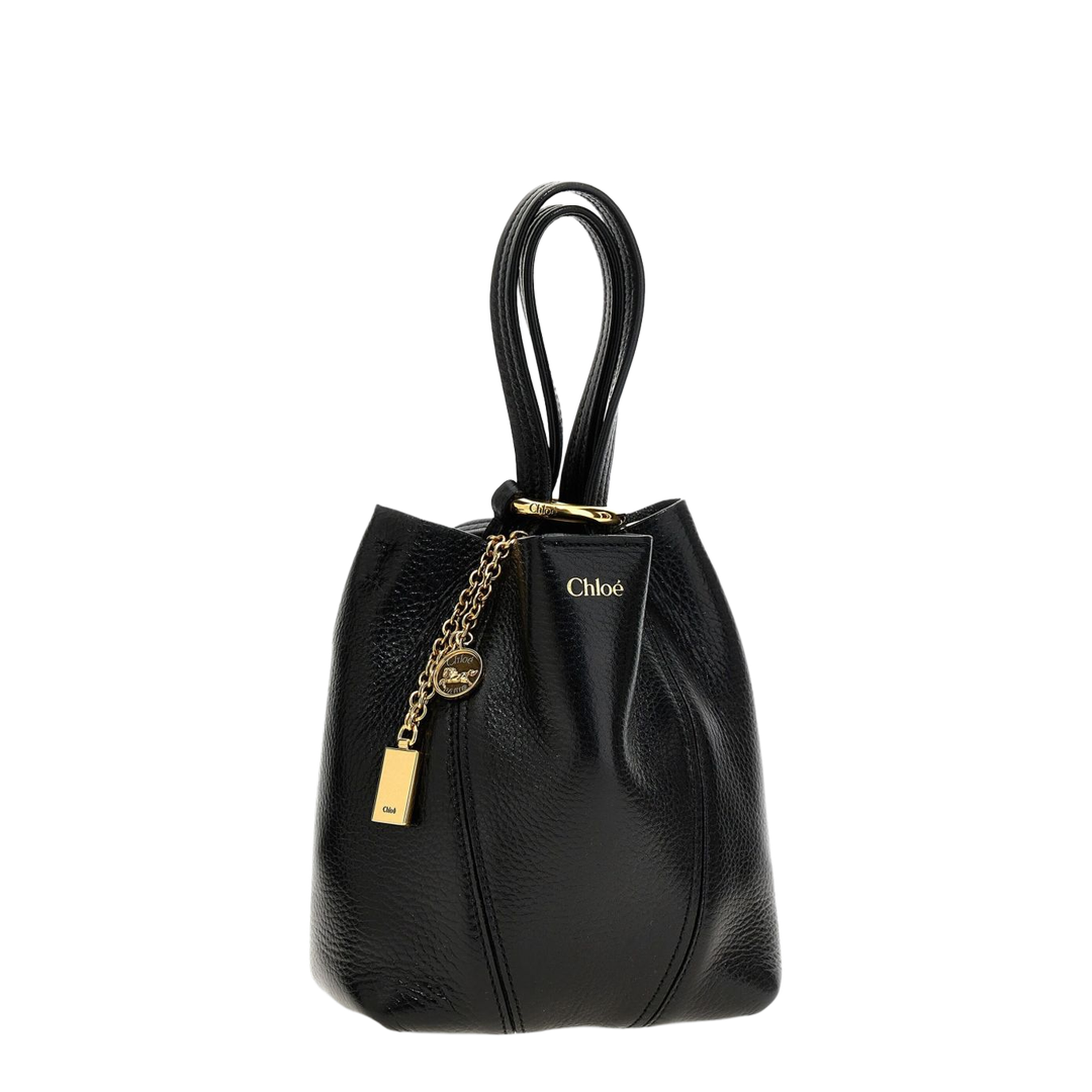 Small Spin Tote Bag in Grained Leather