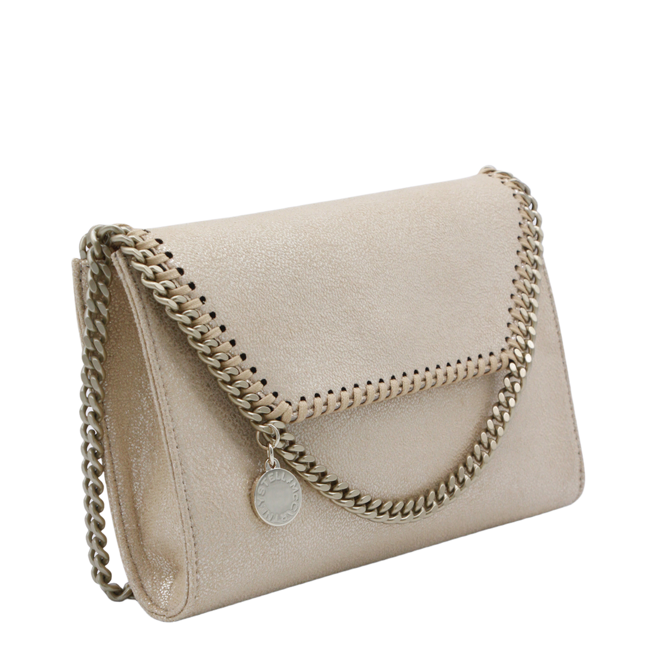 Falabella Polyester Wallet On Chain - Gold