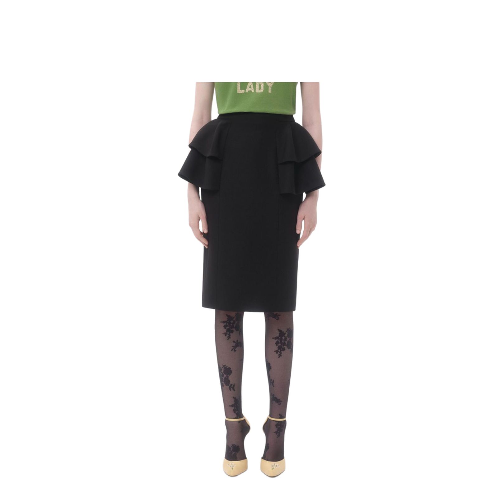 Wool And Silk Midi Skirt In Black