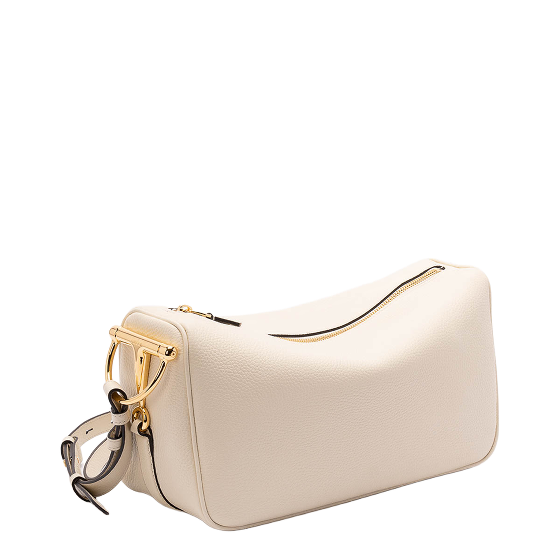 Half Horsebit Medium Calfskin Shoulder Bag - New Ivoire