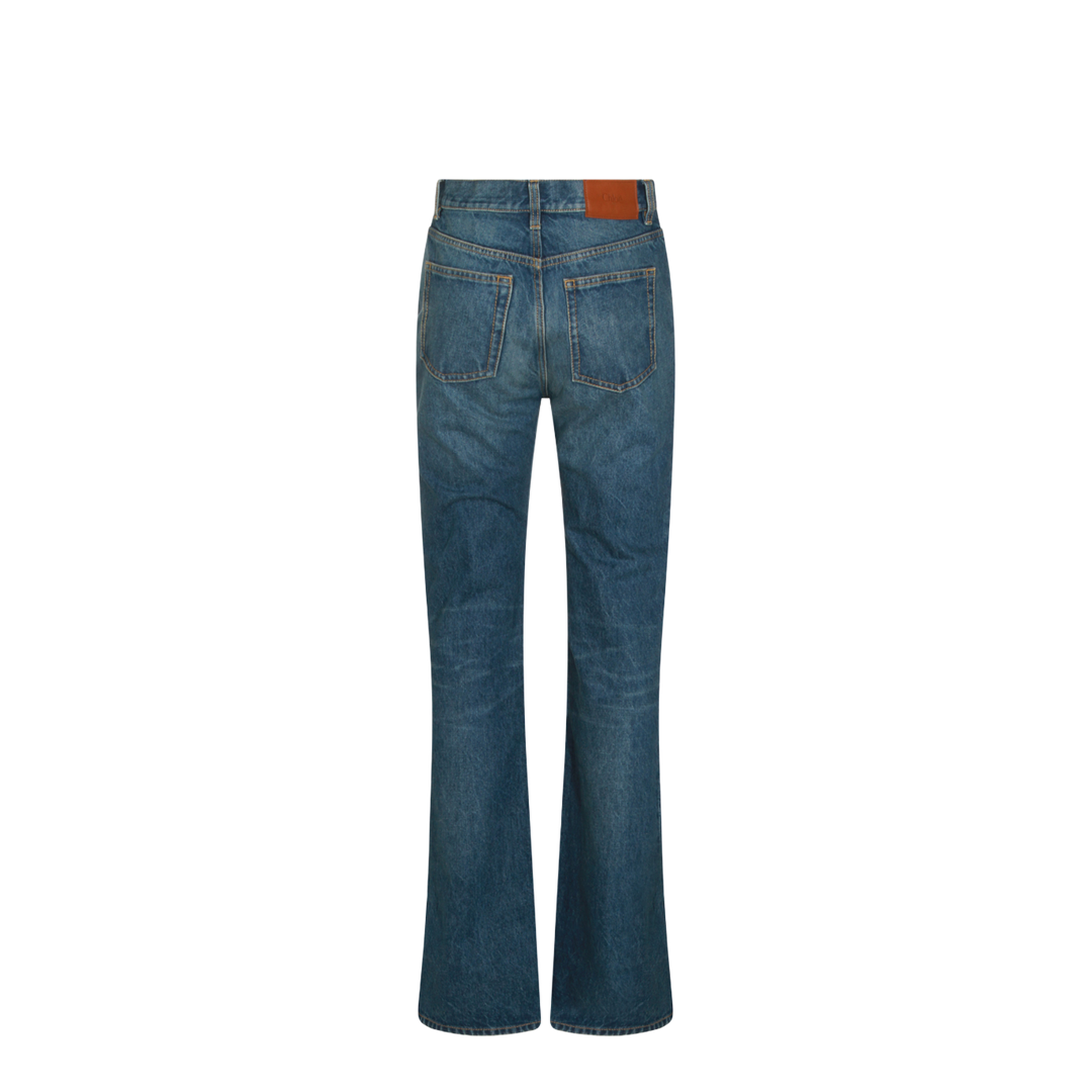 Straight-leg denim jeans