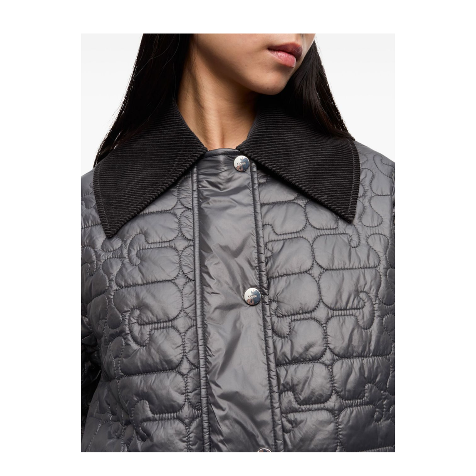 Dark Grey Quilted Jacket