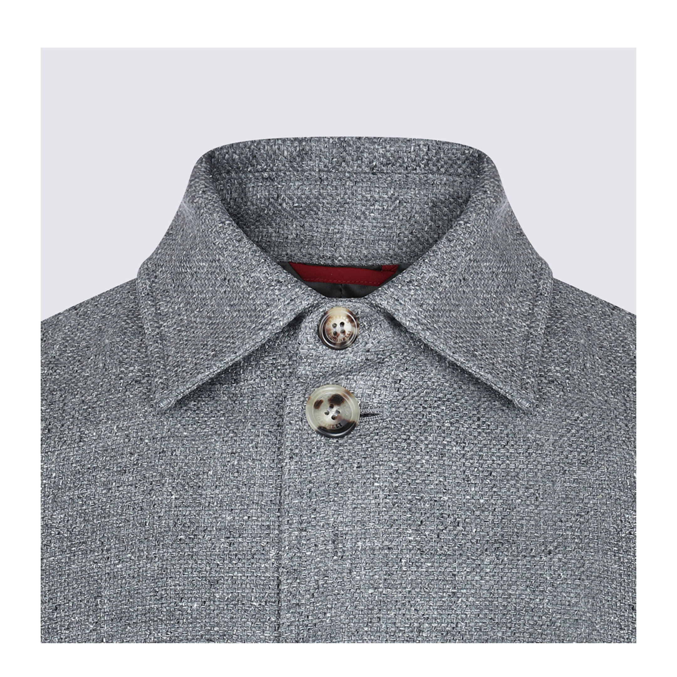 Men's Buttoned Knit Jacket - Grey